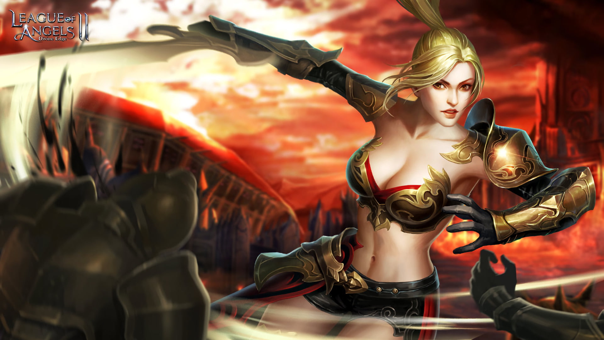 Girl, Woman, Woman Warrior, Video Game, Blonde, Fantasy, League of Angels II, 1080P, HD Wallpaper