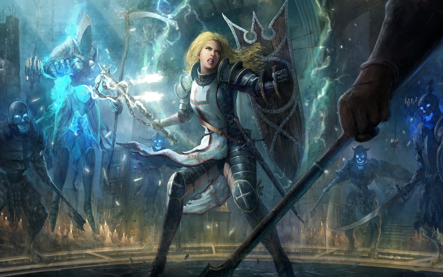 fantasy girl, 720P, video games, crusaders, fantasy art, digital art, Diablo, Diablo III, HD Wallpaper