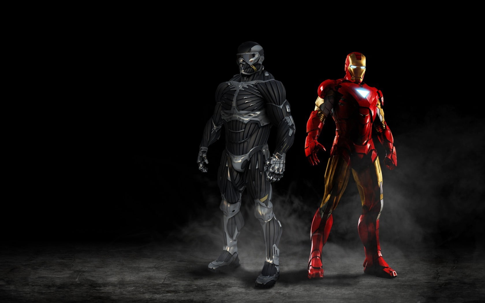 indoors, red, human representation, Iron Man, men, representation, full length, 720P, adult, studio shot, black background, marvel, strength, walking, HD Wallpaper
