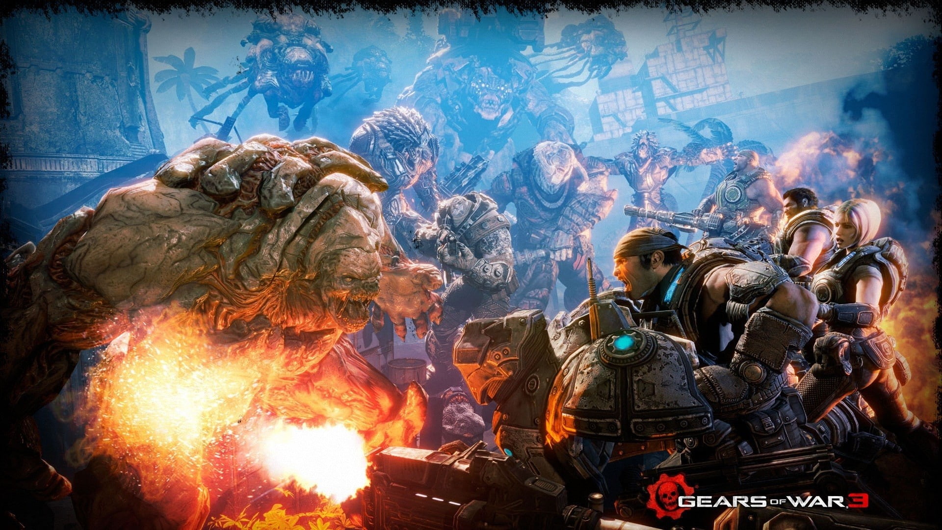 adult, activity, burning, crowd, Gears of War, men, group, outdoors, nature, real people, people, arts culture and entertainment, architecture, Gears of War 3, HD Wallpaper