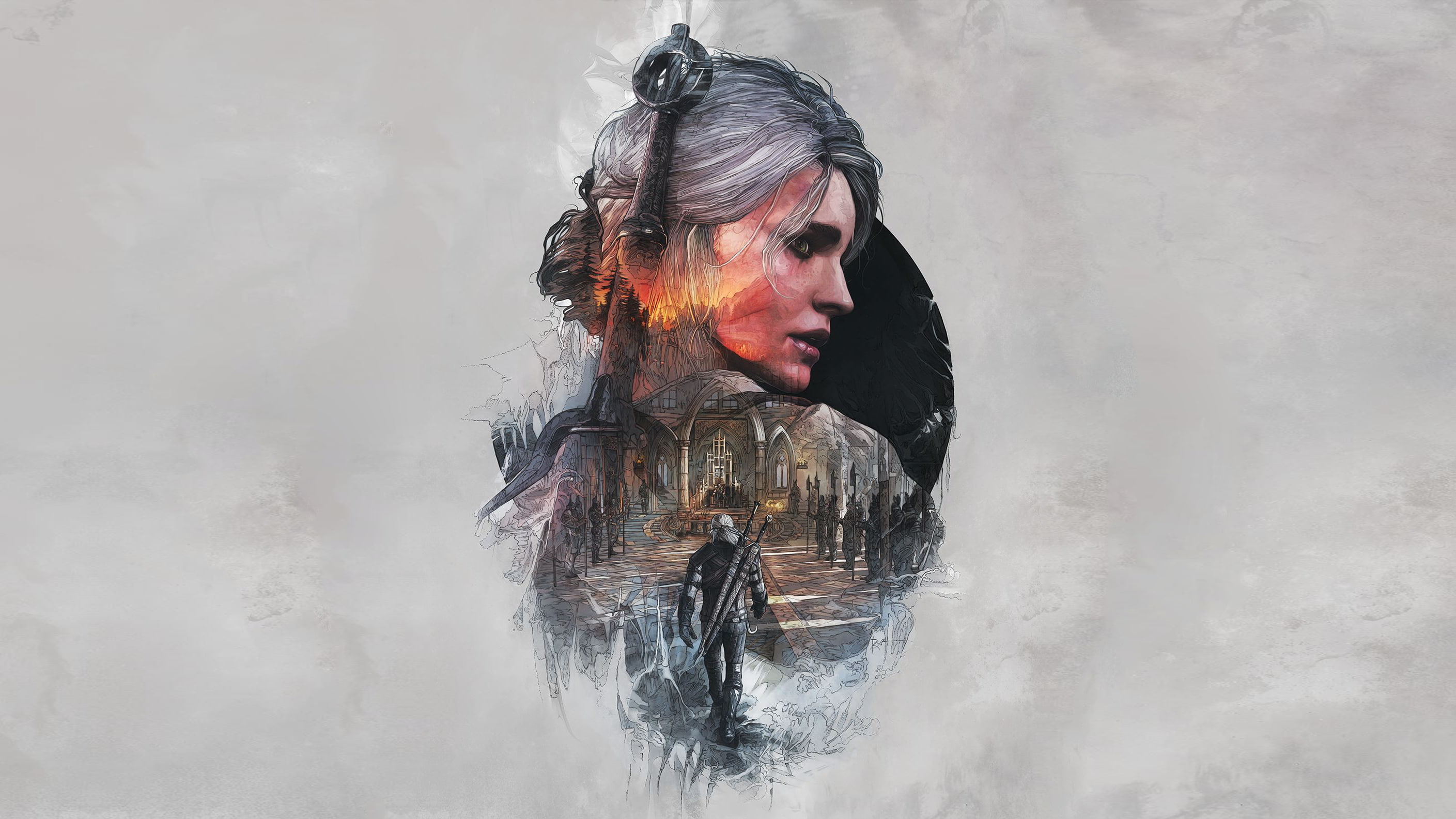 Geralt of Rivia, The Witcher 3: Wild Hunt, Cirilla Fiona Elen Riannon, video games, 2K, fantasy girl, Ciri, The Witcher, HD Wallpaper