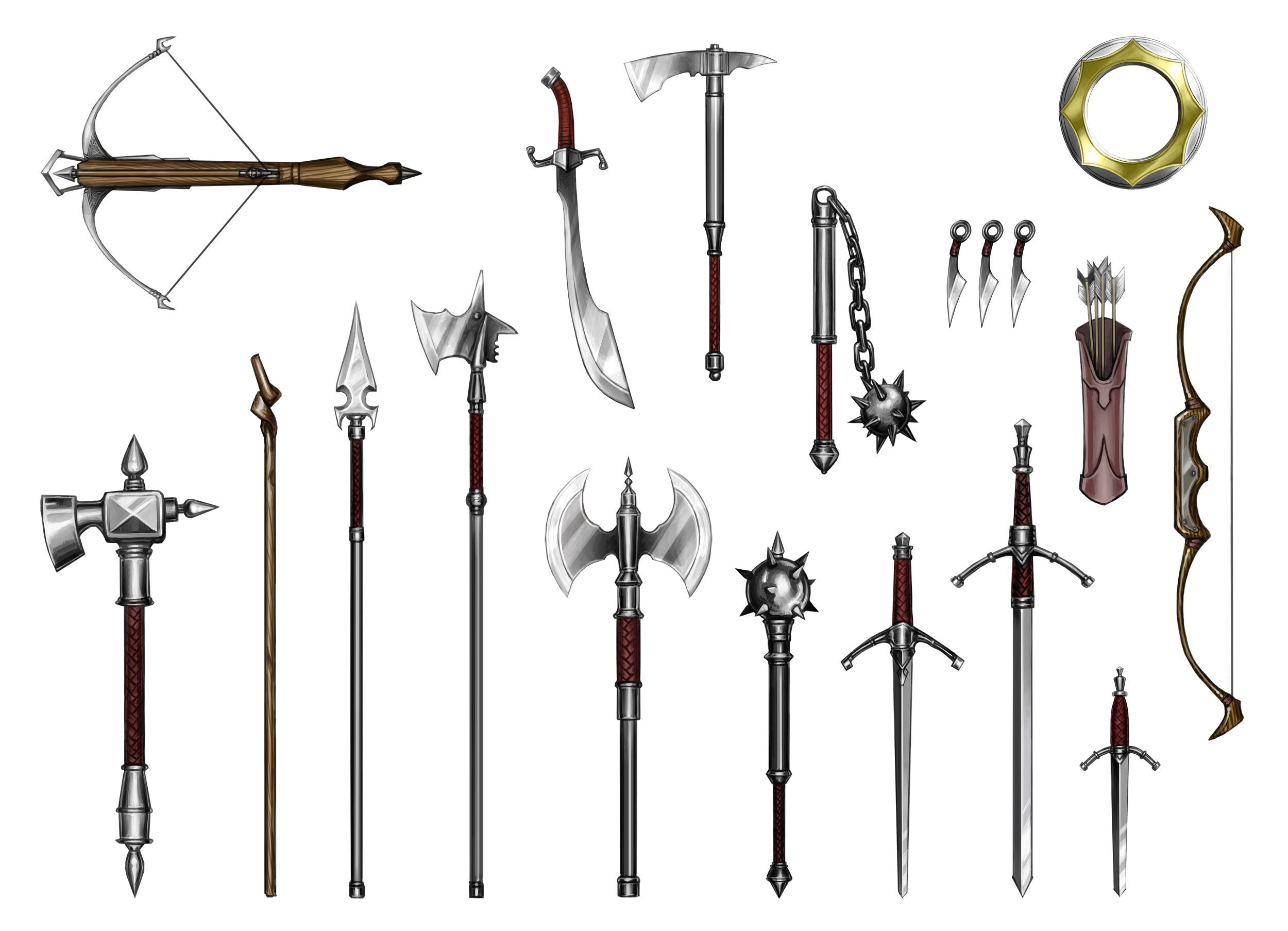 hd, art, games, Short sword, sw, px, Scimitar, Mace, starcraft, axe, video, long, 1080P, Spear, Battle axe, 2500x1807 px, bows, Long sword, x, War hammer, HD Wallpaper