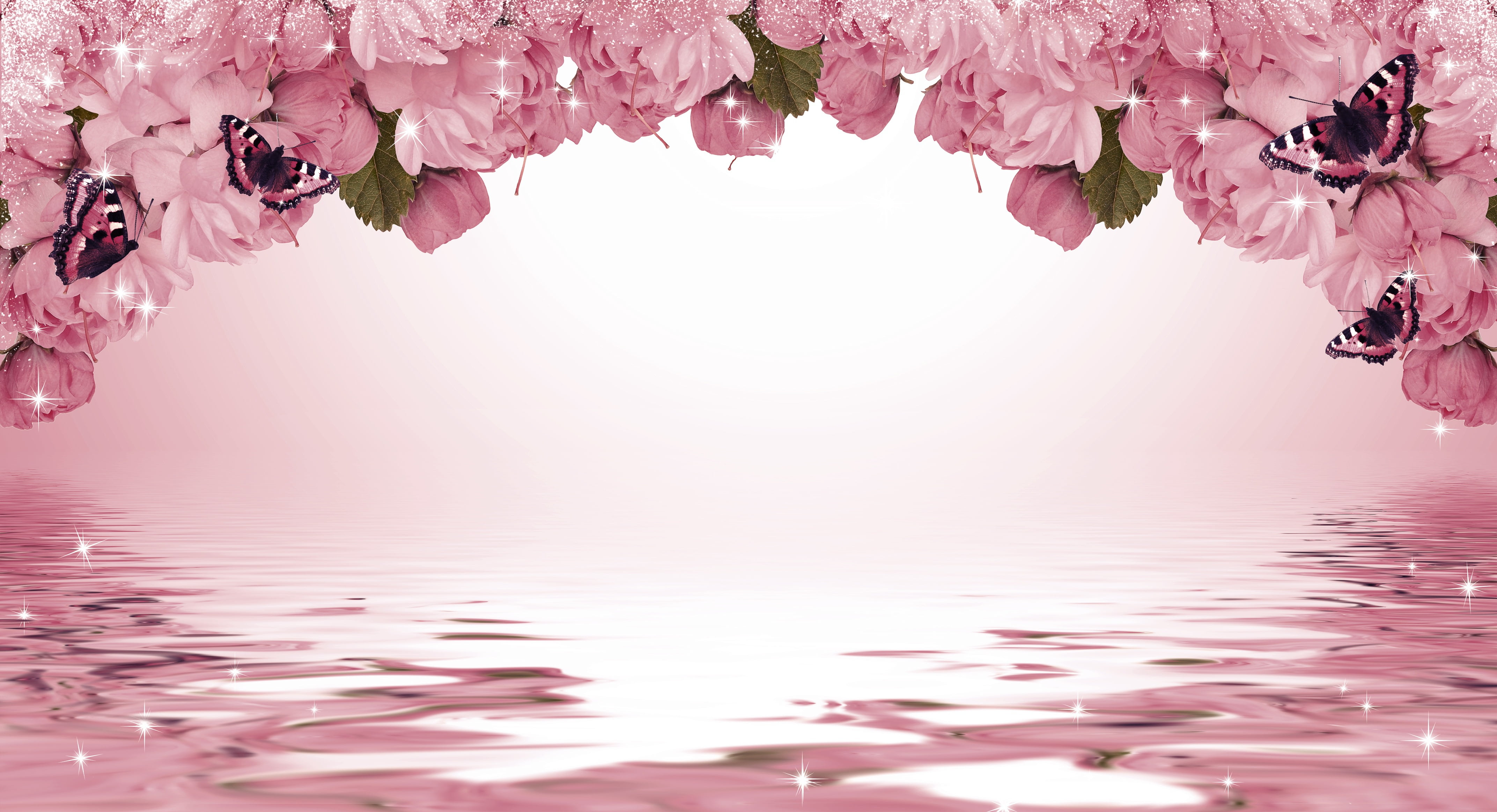 freshness, fragility, outdoors, cherry blossom, flower, petal, leaf, plant, botany, summer, water, pink, bouquet, digital composite, flowers, vulnerability, HD Wallpaper