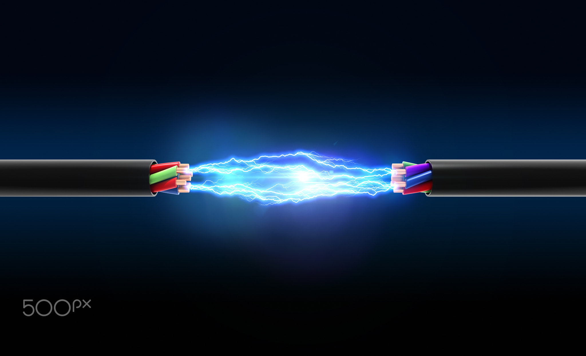 spark, Cable, 1080P, 500px, digital art, Tatiana Shepeleva, HD Wallpaper