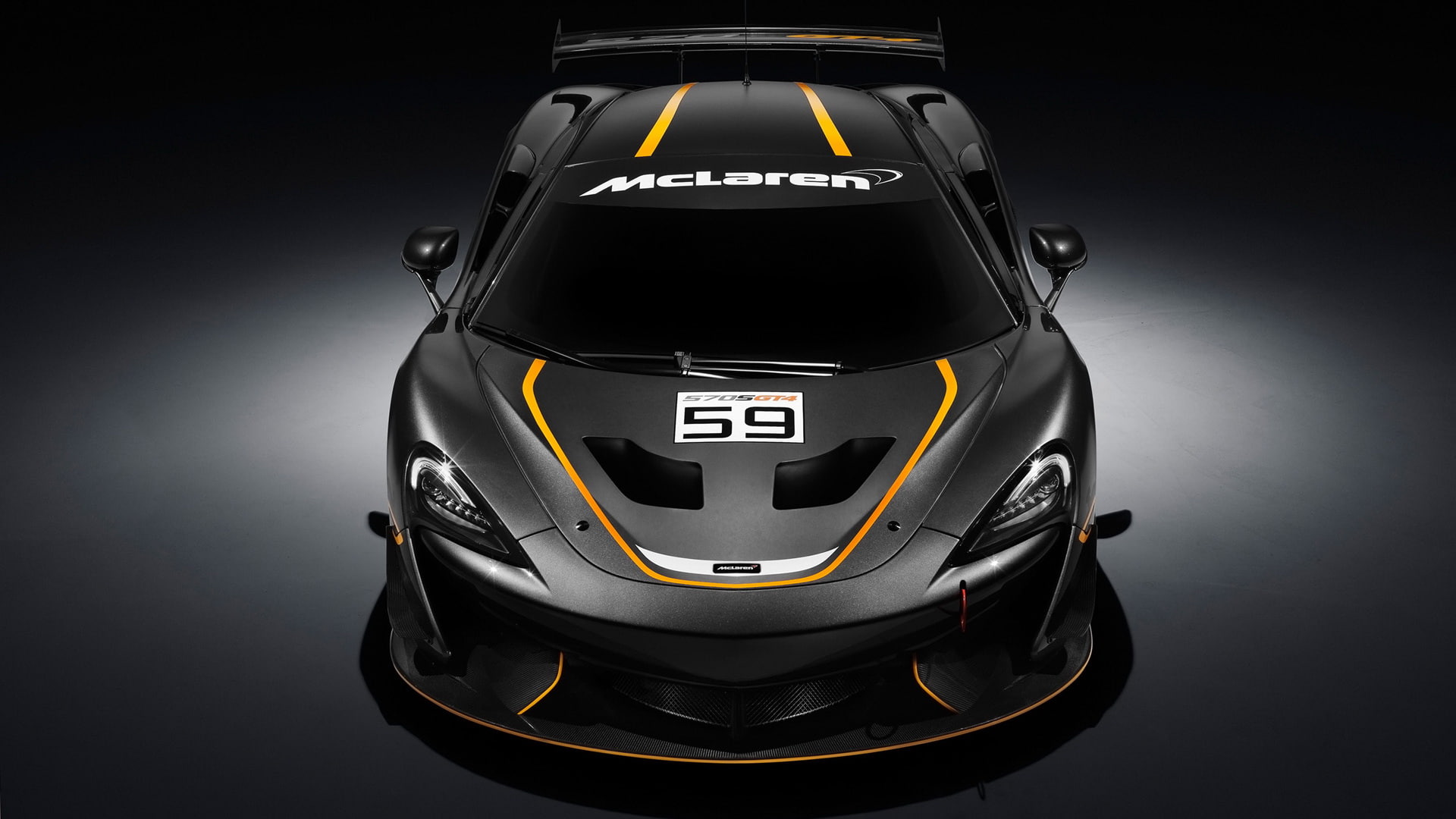 indoors, mode of transportation, reflection, car, 1080P, black color, gray, motor vehicle, technology, McLaren, single object, sport, McLaren 570S GT4, HD Wallpaper