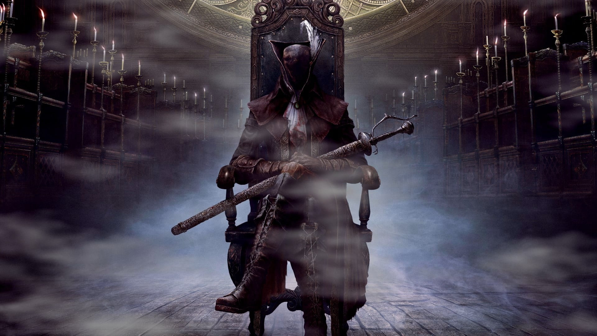 fog, people, dust, 1080P, holding, technology, aggression, conflict, clothing, fighting, adult, architecture, emotion, Bloodborne, men, anger, outdoors, HD Wallpaper