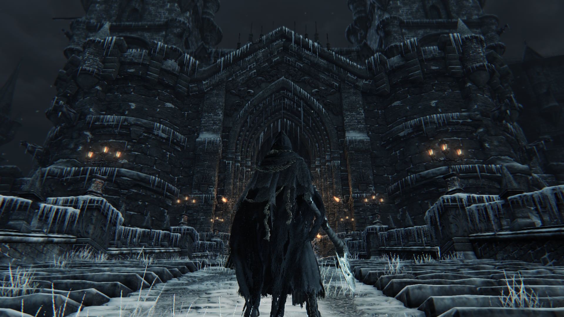 place of worship, belief, people, walking, rear view, architecture, Cainhurst Castle, illuminated, s, religion, video games, 1080P, real people, HD Wallpaper