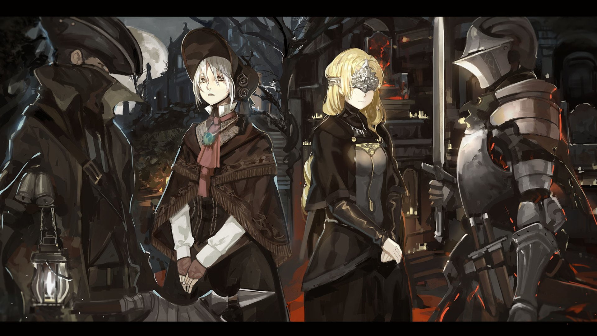 1080P, large group of objects, for sale, mask, choice, retail, Dark Souls III, female likeness, variation, day, mask - disguise, retail display, human representation, HD Wallpaper