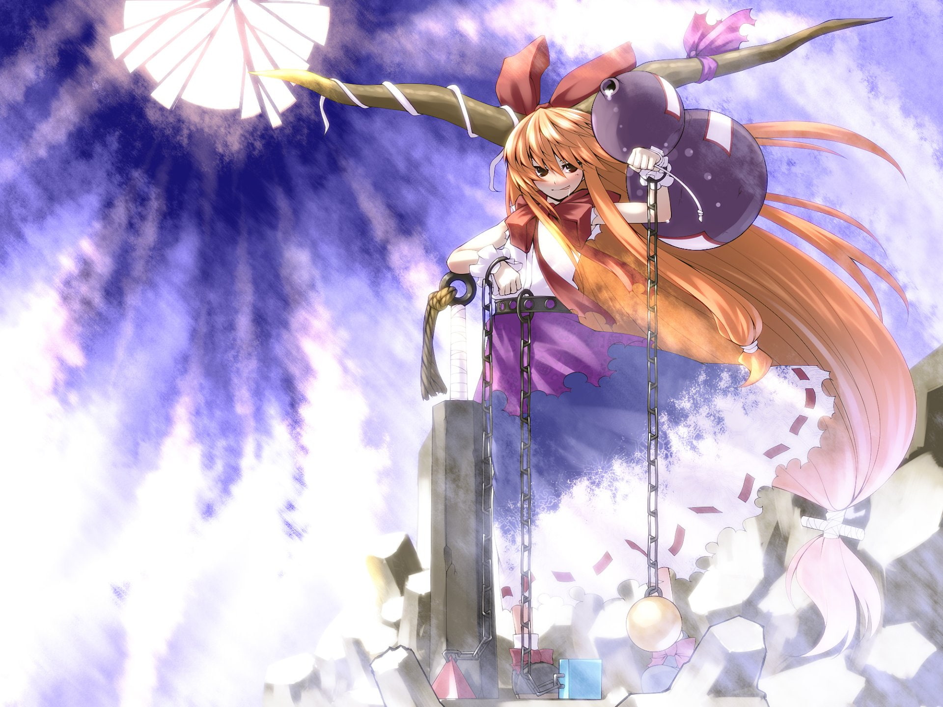 1080P, Suika Ibuki, Touhou, Anime, HD Wallpaper