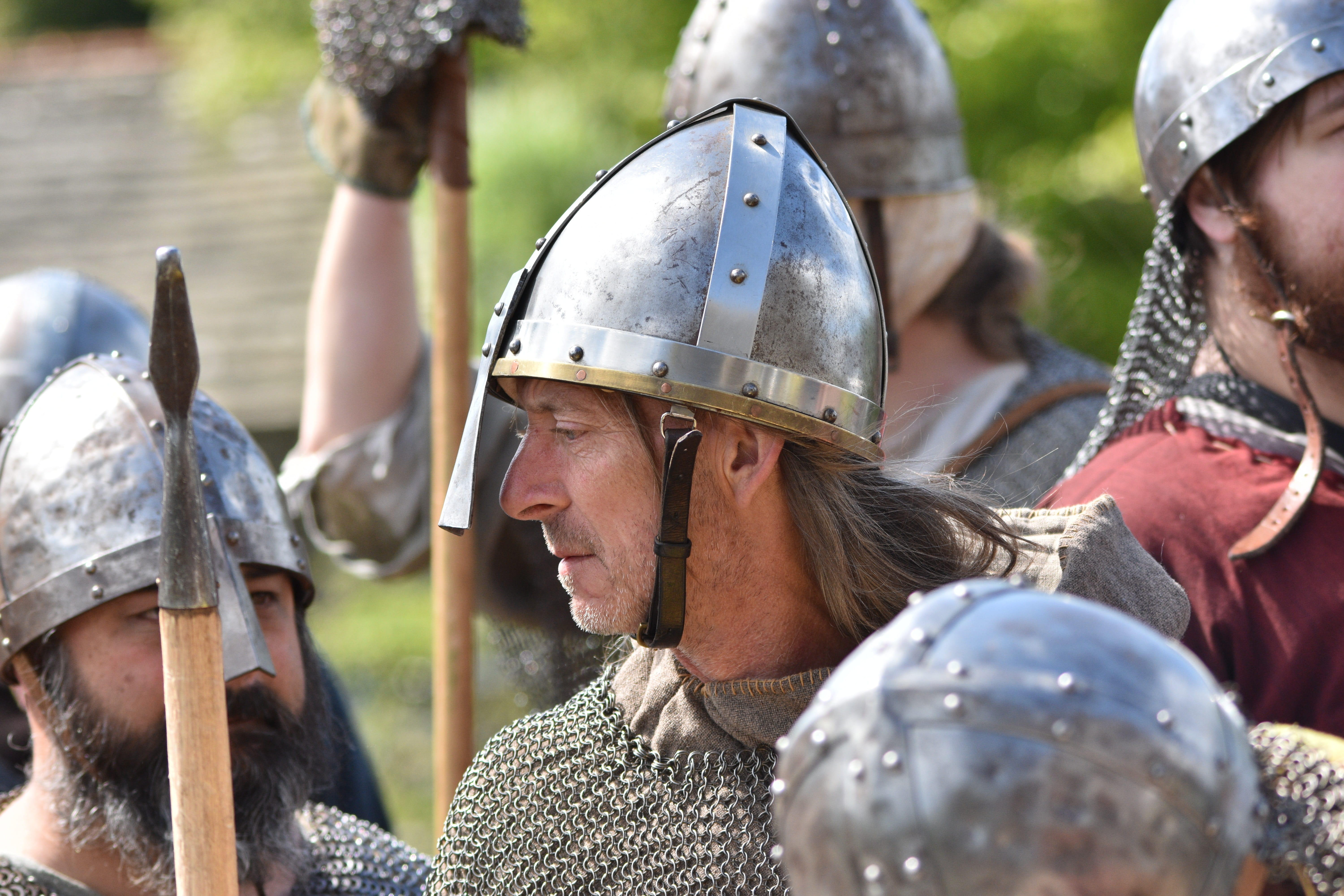 helmet, military, armor, norway, norwegian, costume, medieval, viking, badge, males, norse, battle, scandinavian, history, vikings, war, real people, knight, HD Wallpaper