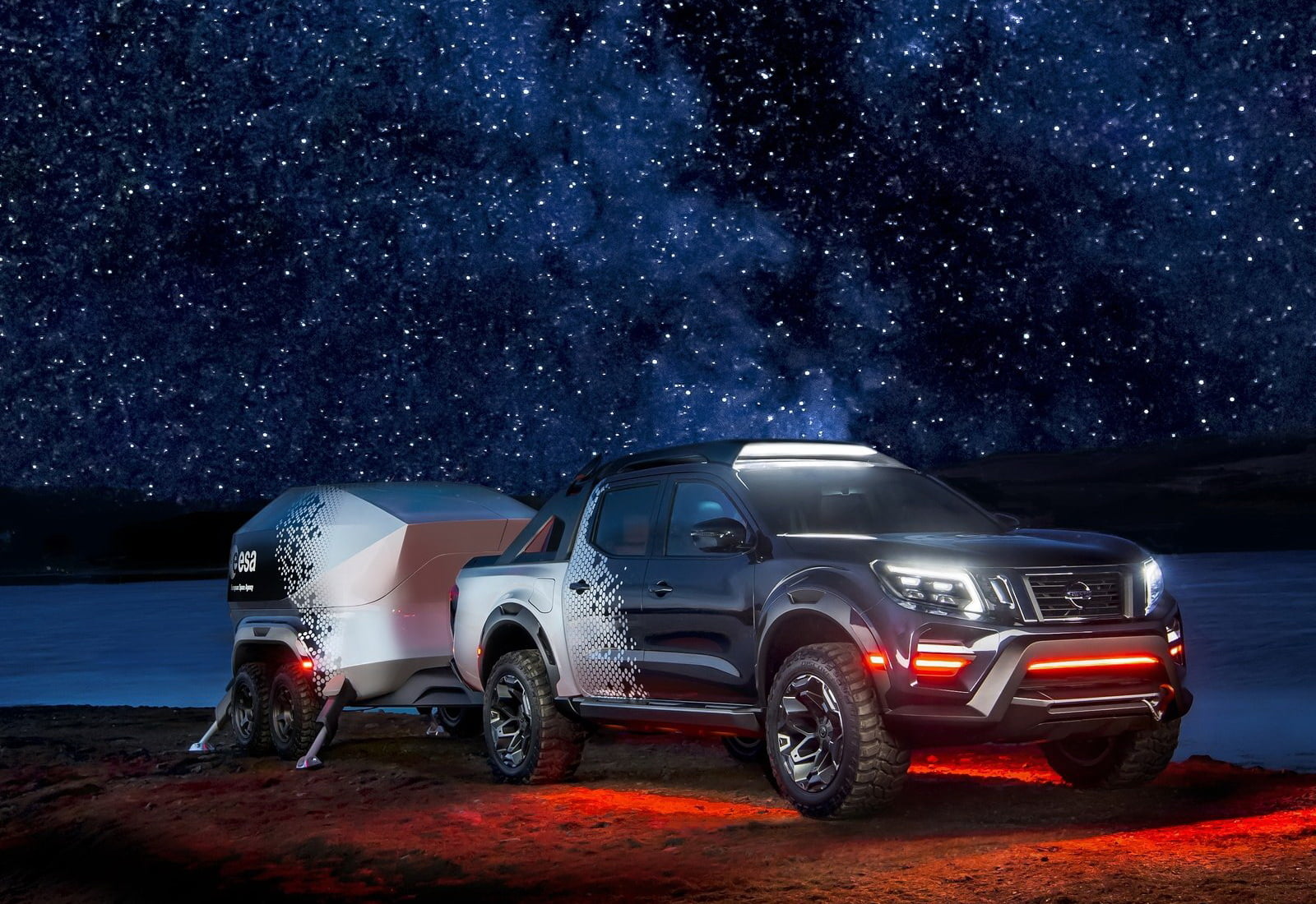 navara, constellation, motion, digital composite, dark, night, motor vehicle, land vehicle, illuminated, concept, outdoors, nissan, star - space, nature, HD Wallpaper