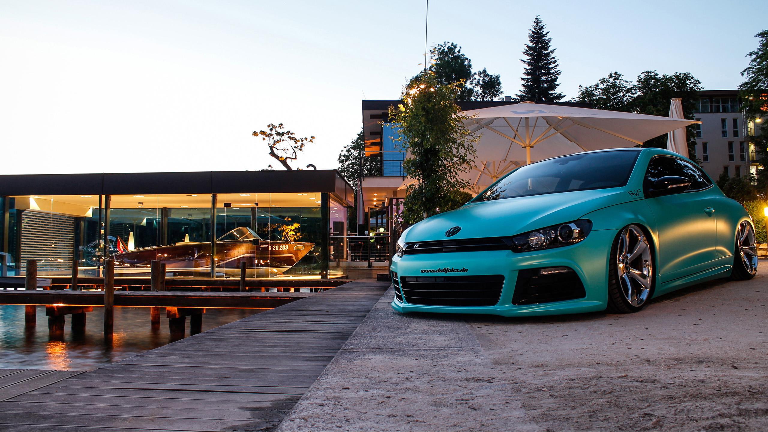 coupe, 2014, cars, 2K, volkswagen, blue, scirocco, bruxsafol, HD Wallpaper
