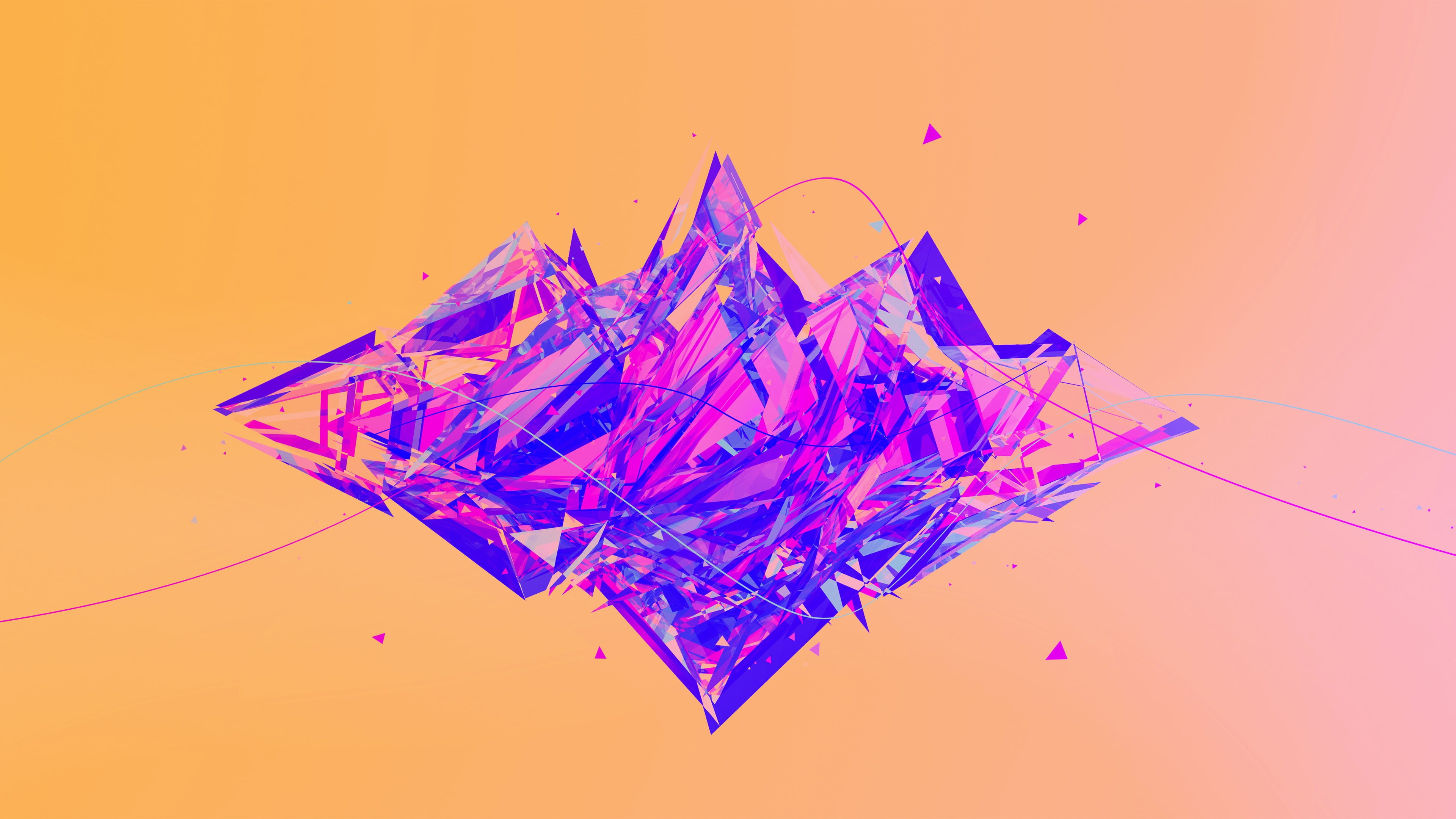abstract, water, orange background, complexity, mid-air, breaking, paper, no people, splashing, impact, indoors, destruction, colored background, multi colored, HD Wallpaper