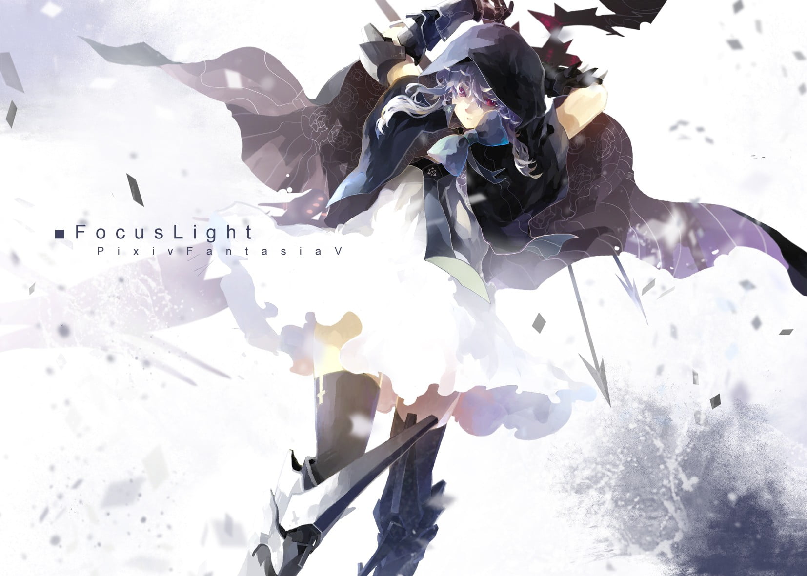 white color, anime, deep snow, beauty in nature, Pixiv Fantasia, covering, winter, snow, day, leisure activity, environment, sunlight, cold temperature, HD Wallpaper