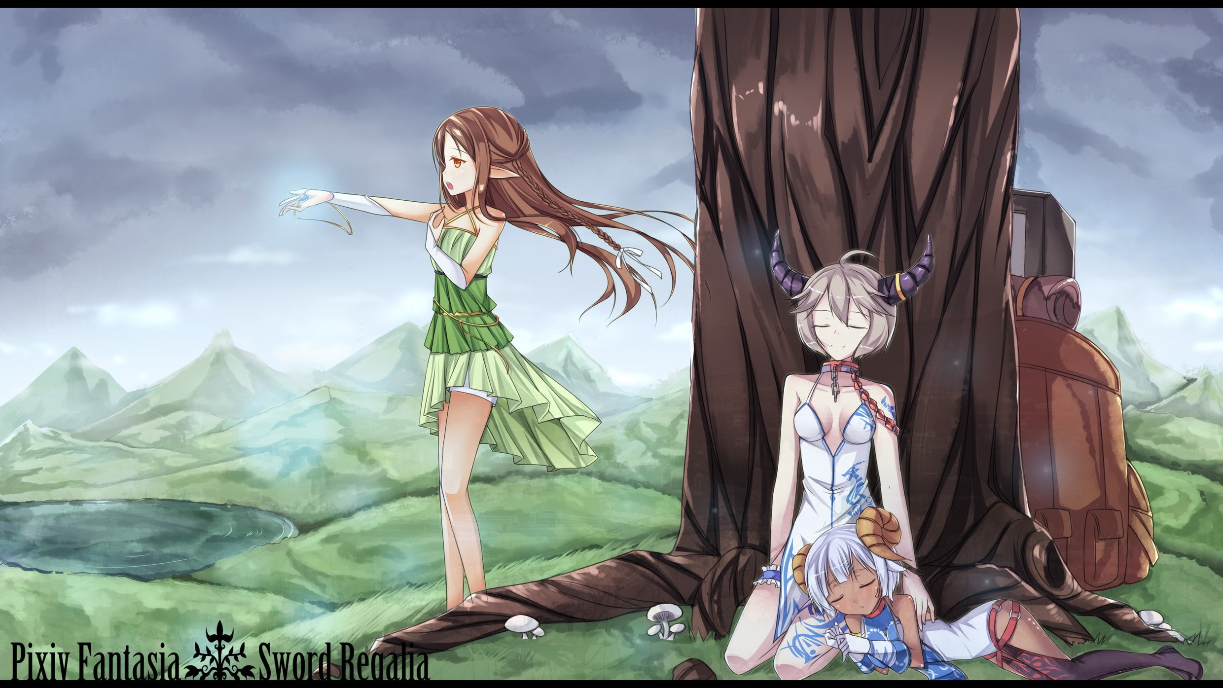 standing, young adult, elves, fashion, 1080P, Pixiv Fantasia, outdoors, clothing, nature, lifestyles, one person, sky, real people, adult, transfer print, HD Wallpaper