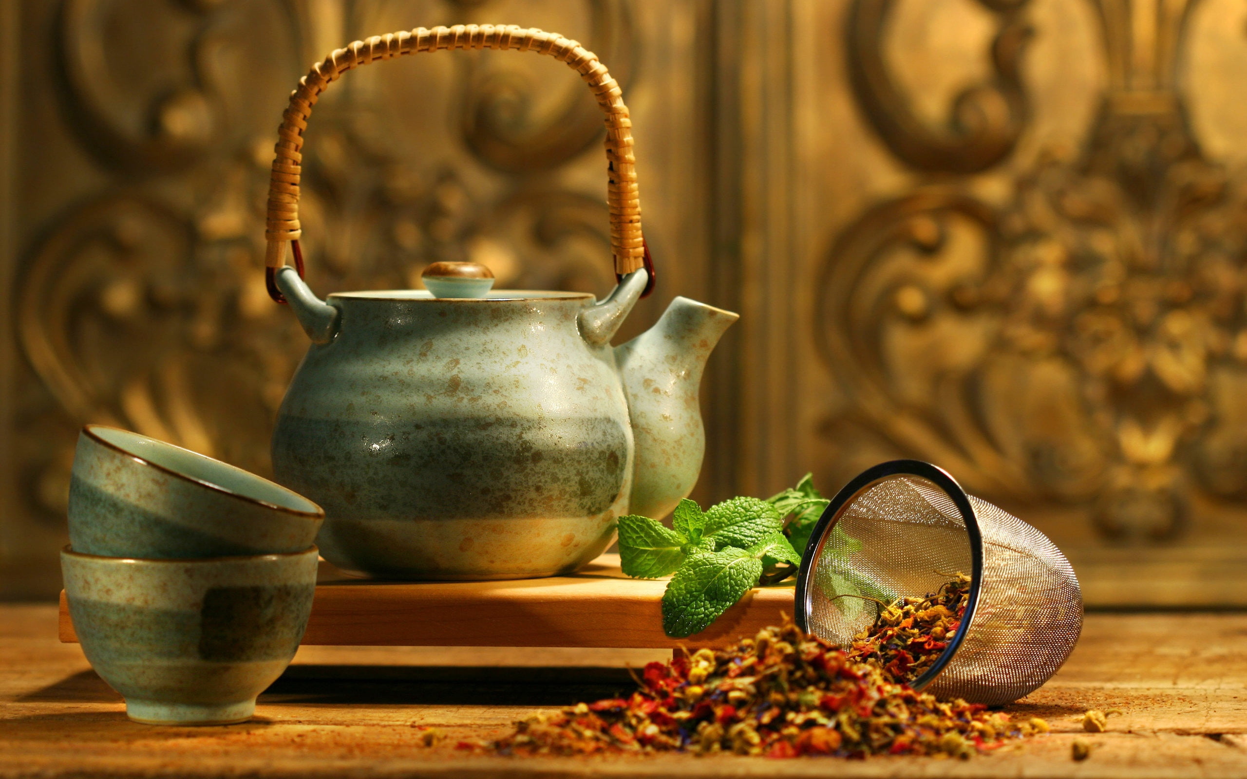 food, container, plant part, nature, cup, tea - Hot Drink, ceramic, mint leaf - culinary, handle, drink, focus on foreground, white, teapot, 2K, retro Styled, HD Wallpaper
