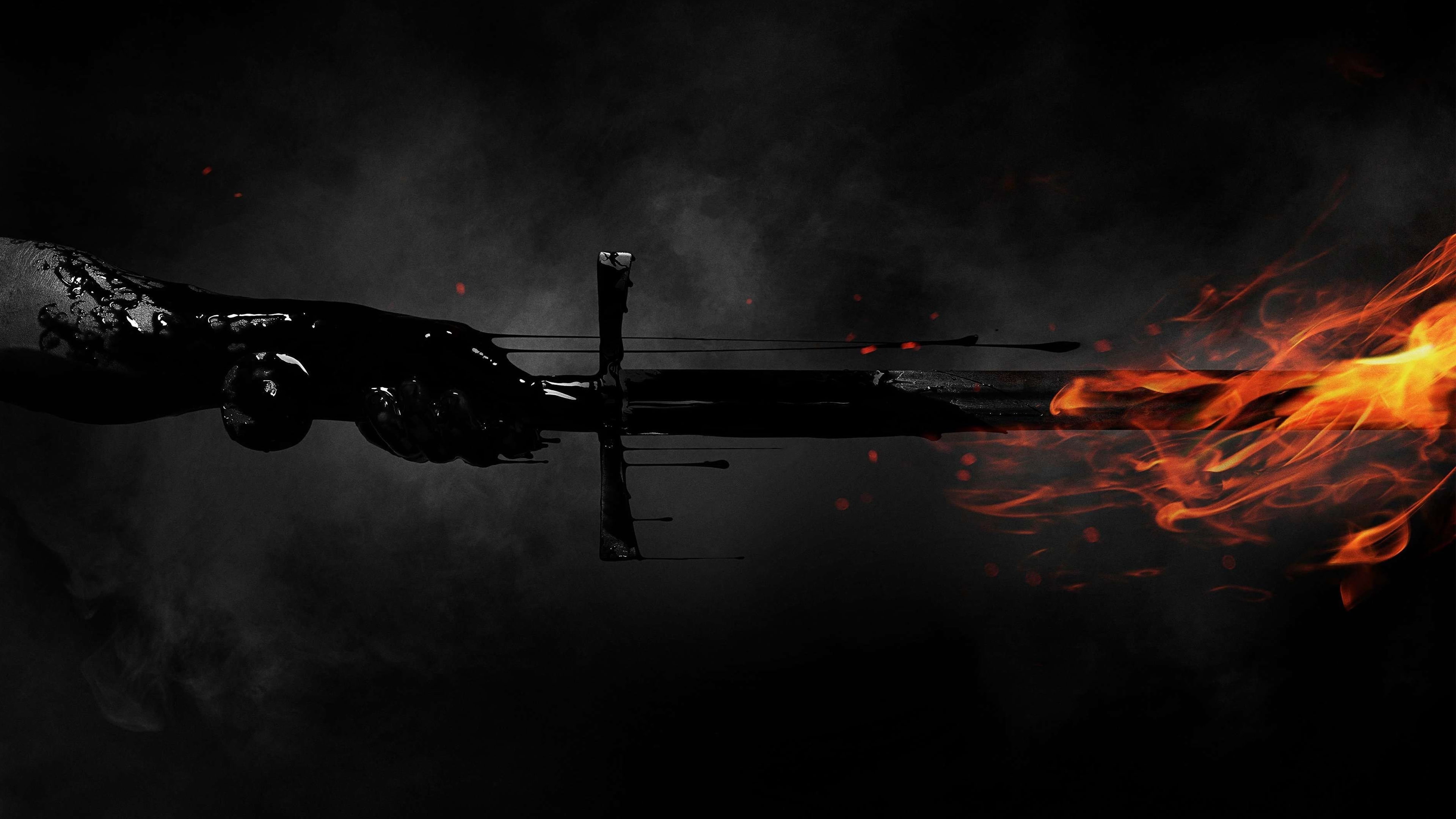 heat - temperature, water, flame, 4K, Last, smoke - physical structure, fire - natural phenomenon, outdoors, no people, nature, Witch, night, hunter, sign, HD Wallpaper