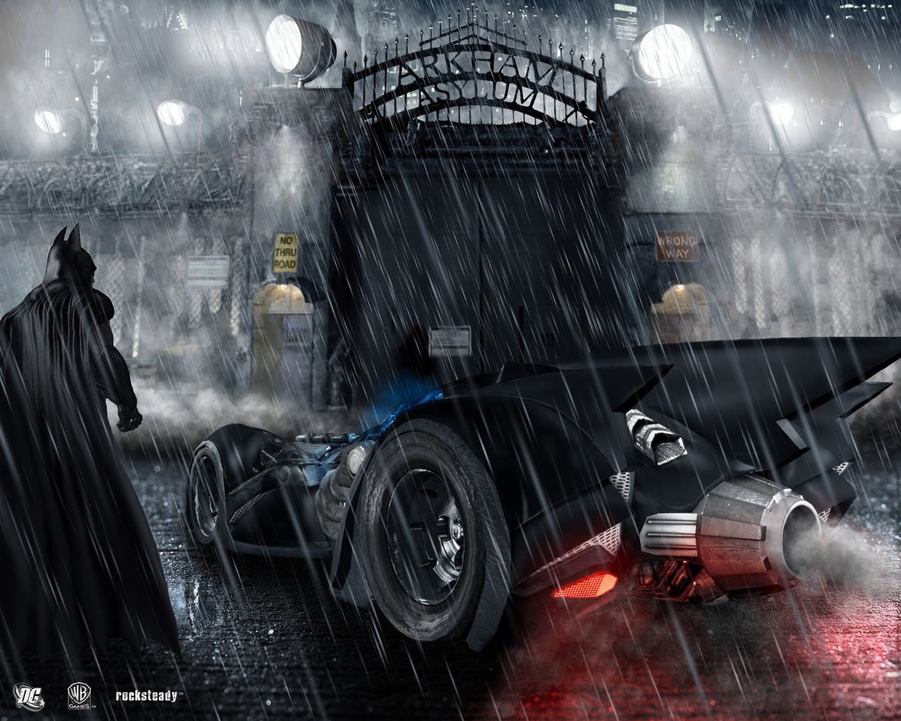  rain, arkham, 720P, asylum, batman, hd, video games, HD Wallpaper