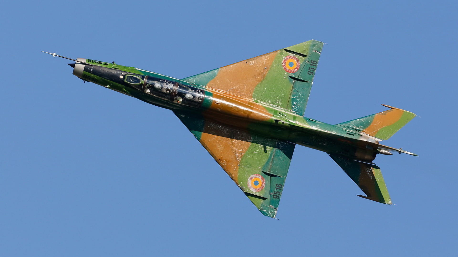 aerospace industry, no people, military aircraft, airshow, flying, MiG-21, transportation, air vehicle, military airplane, plane, aircraft, mode of transportation, HD Wallpaper