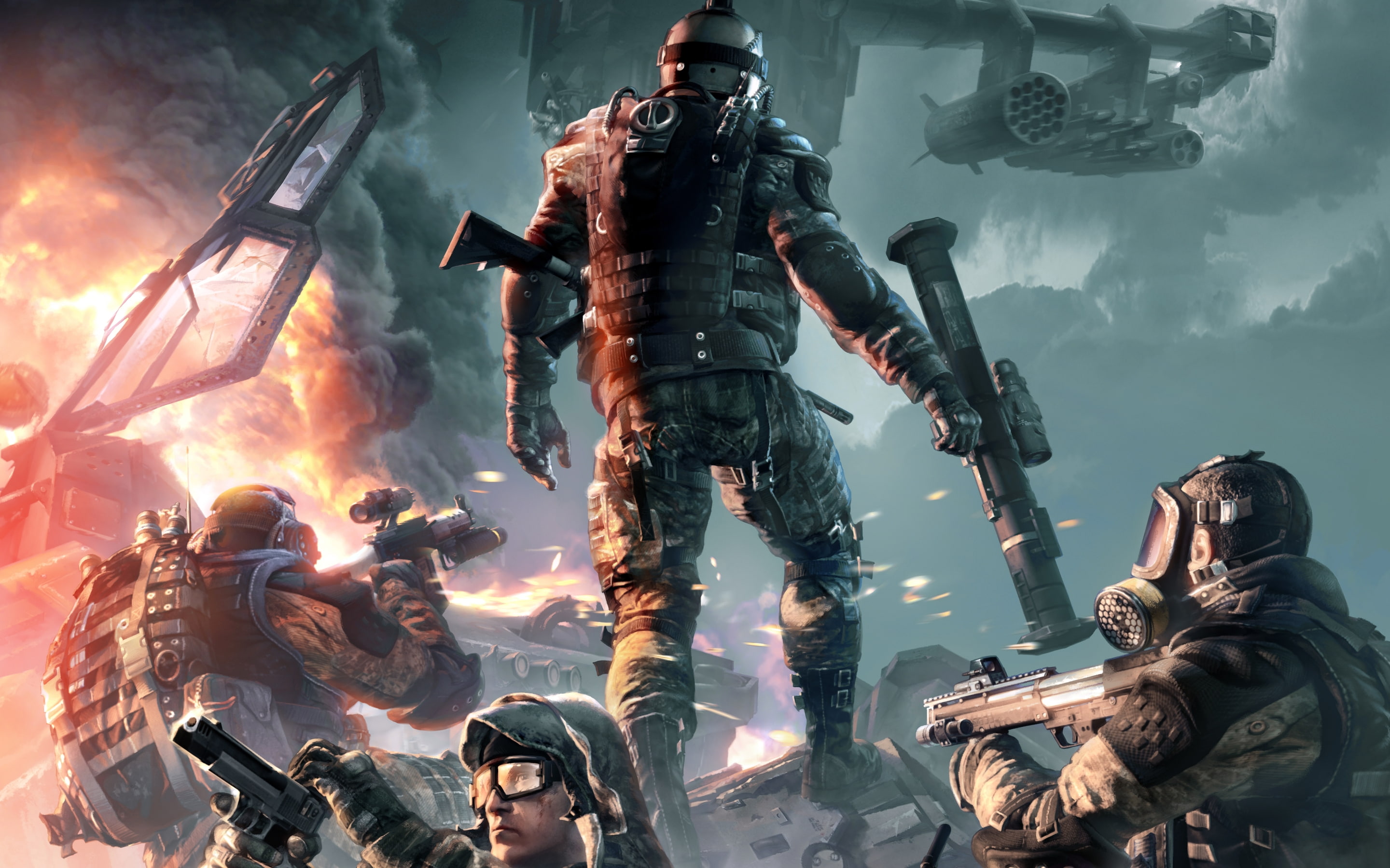 helicopters, fighting, crytek, warface, soldiers, 2K, guns, shooting, HD Wallpaper