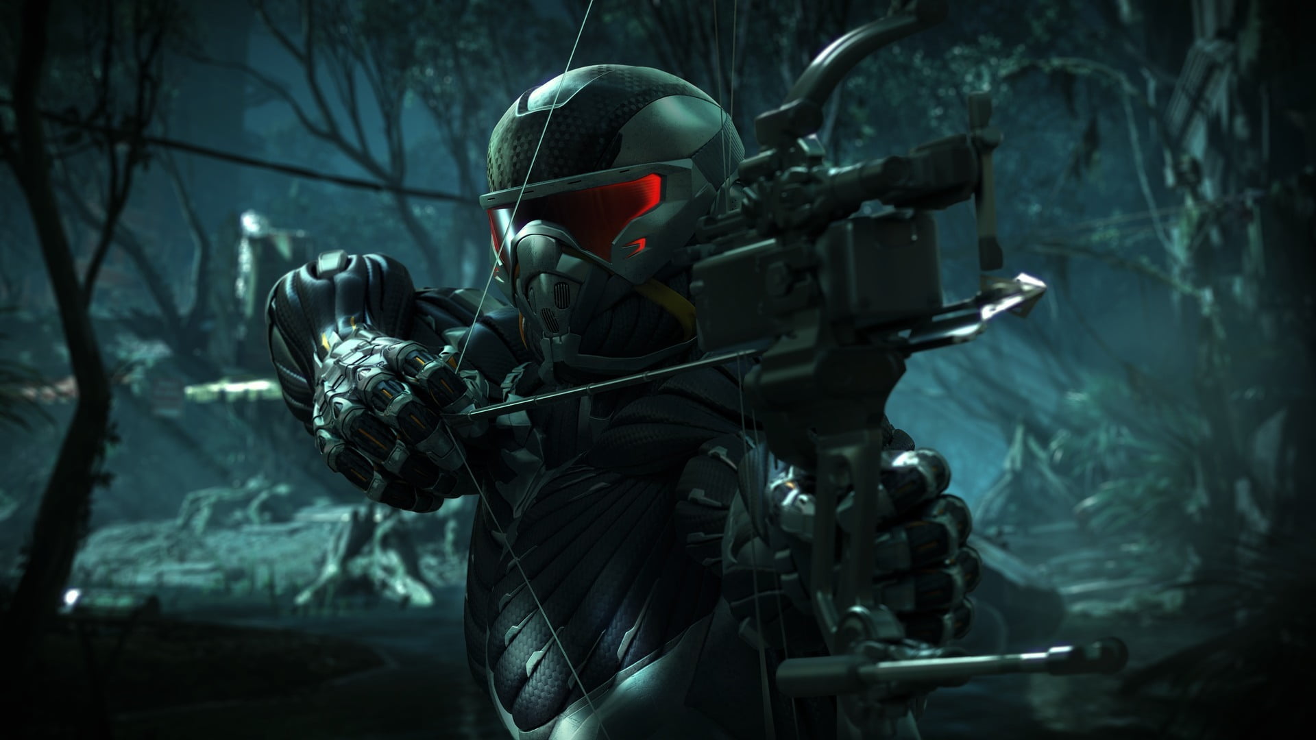 headwear, armor, aggression, security, aiming, work helmet, crysis 3, military, weapon, war, army helmet, waist up, equipment, 1080P, rifle, protection, HD Wallpaper
