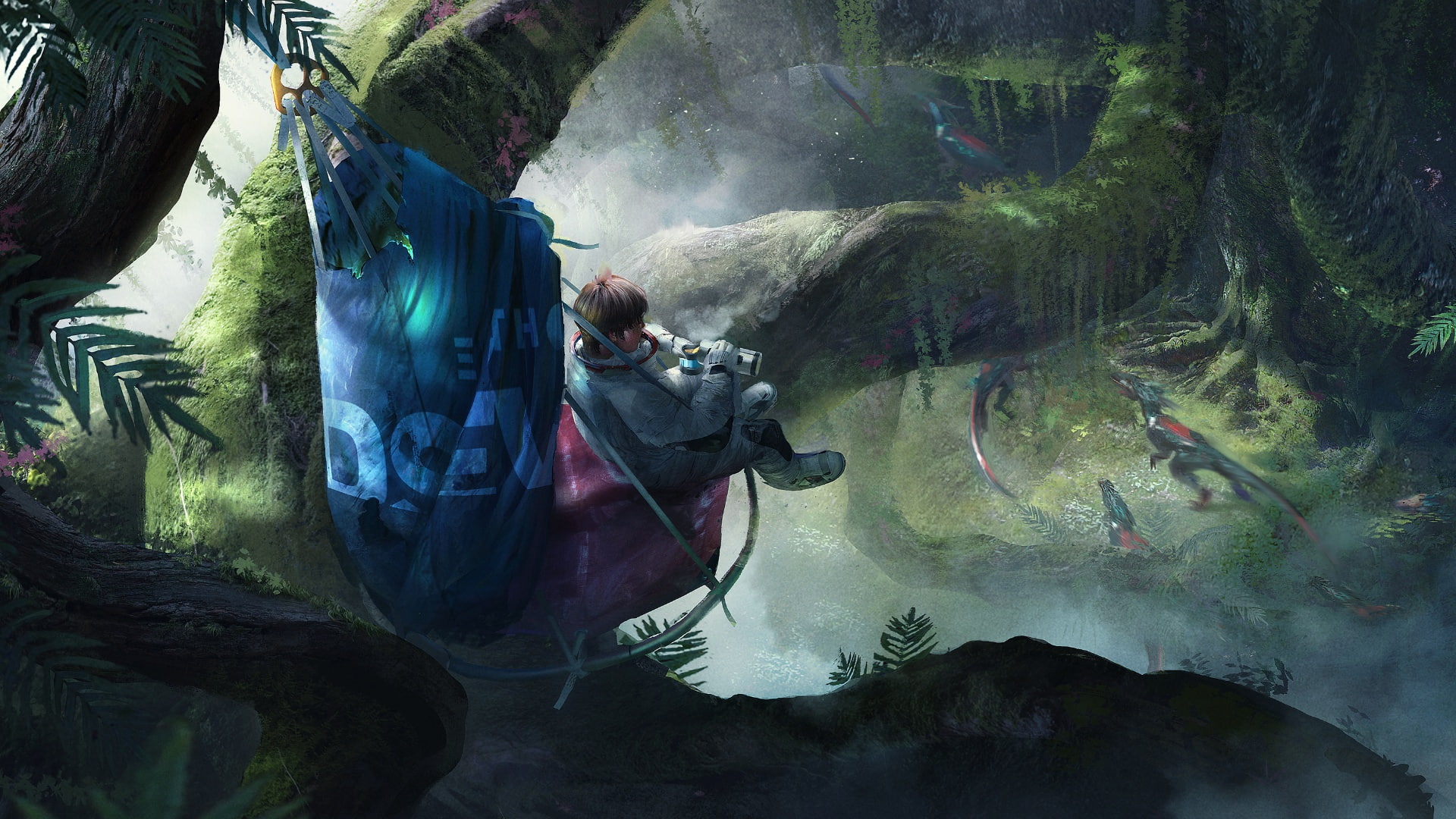 Jungle, Predators, Robinson: The Journey, Raptors, Astronaut, Crytek, 1080P, HD Wallpaper