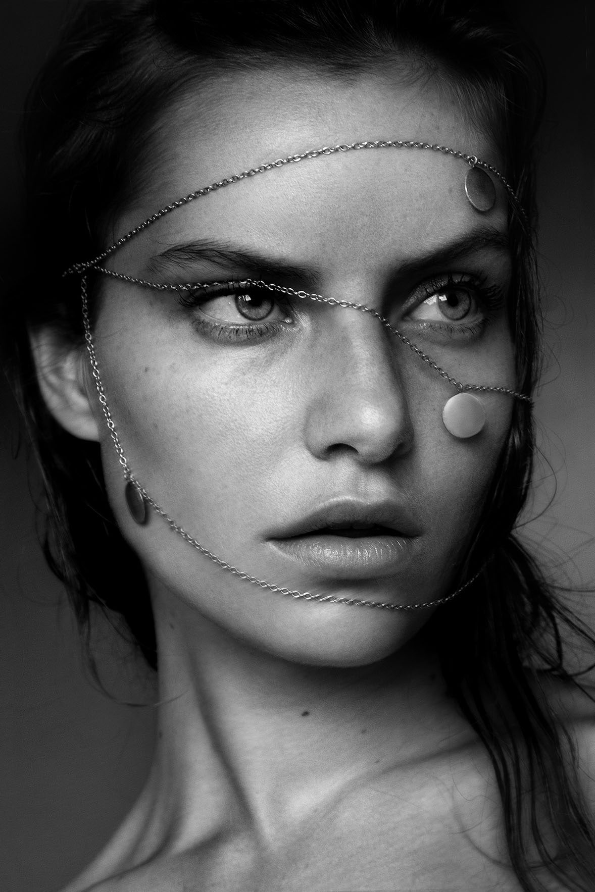 720P, Stéphane Coutelle, monochrome, looking away, Noah Steenbruggen, women, Phone HD Wallpaper