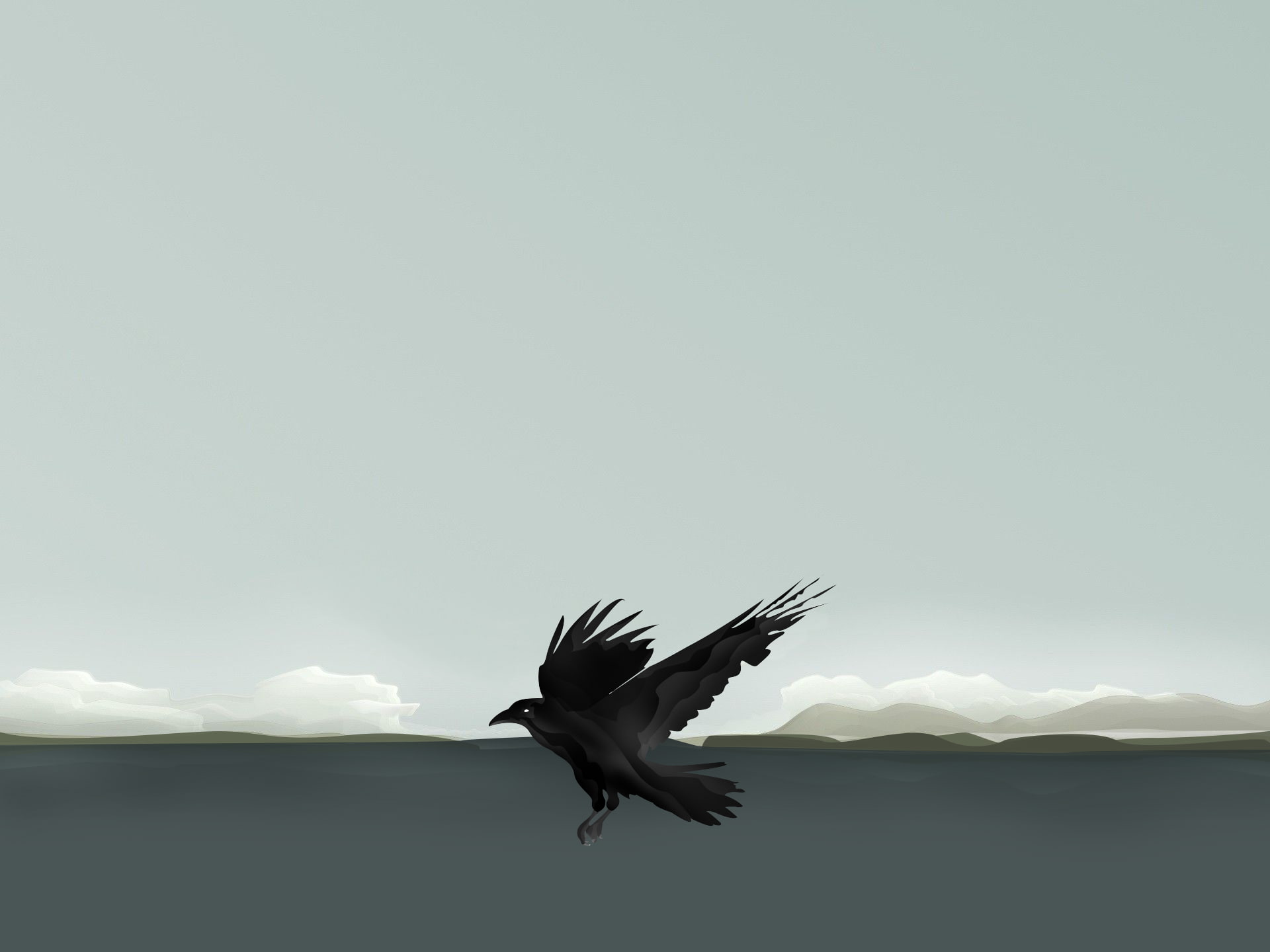 raven, 1080P, polar night, abstract, crow, HD Wallpaper