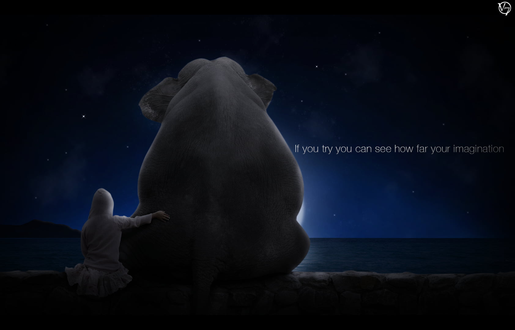 no people, nature, 720P, water, dark, polar bear, blue, digital composite, photo manipulation, animals in the wild, women, sky, full length, one animal, HD Wallpaper