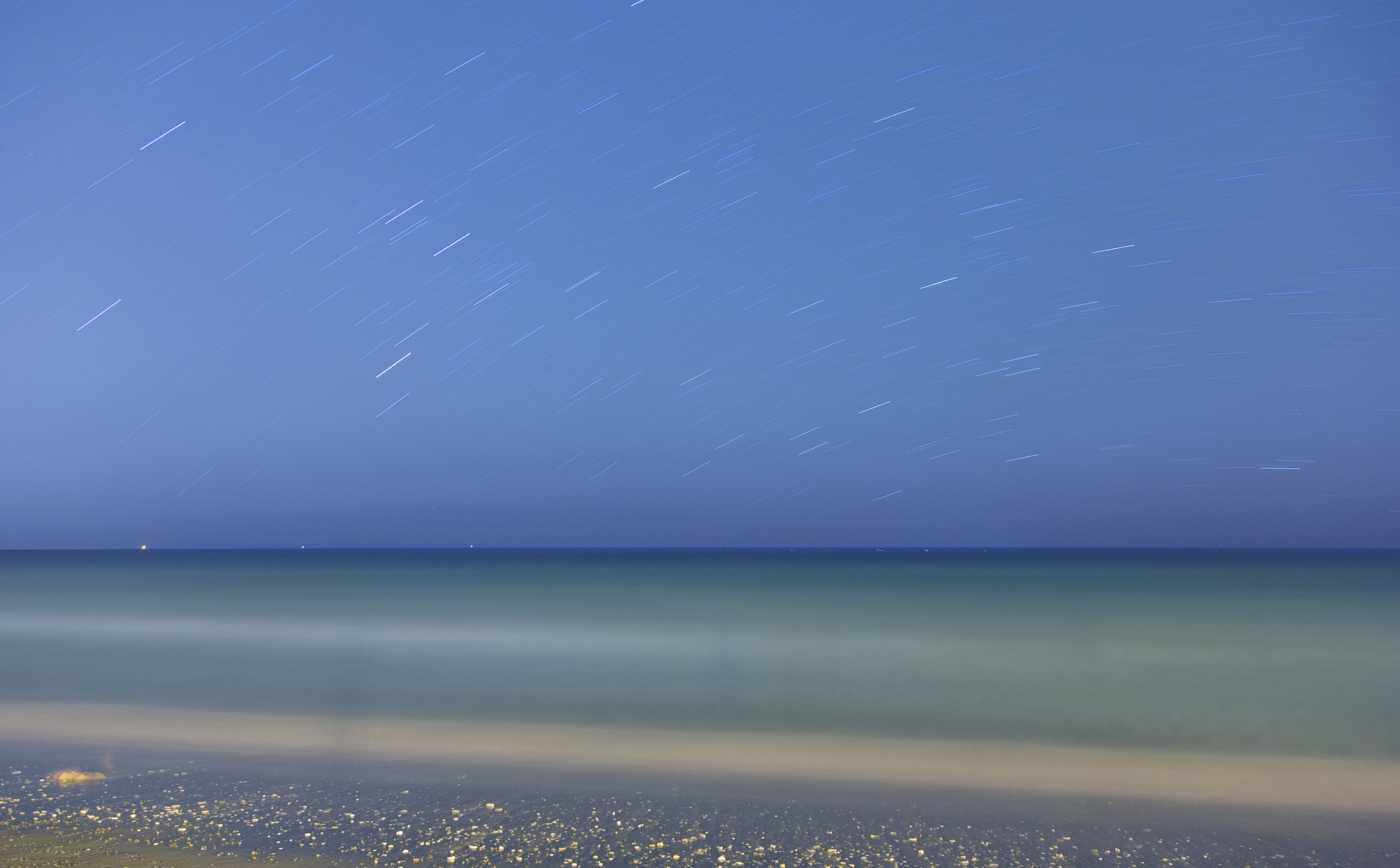 star - space, Starry, sky, astronomy, tranquil scene, canoneos5dmarkiii, starrysky, Horizon, horizon over water, Star, long exposure, tranquility, startrails, HD Wallpaper