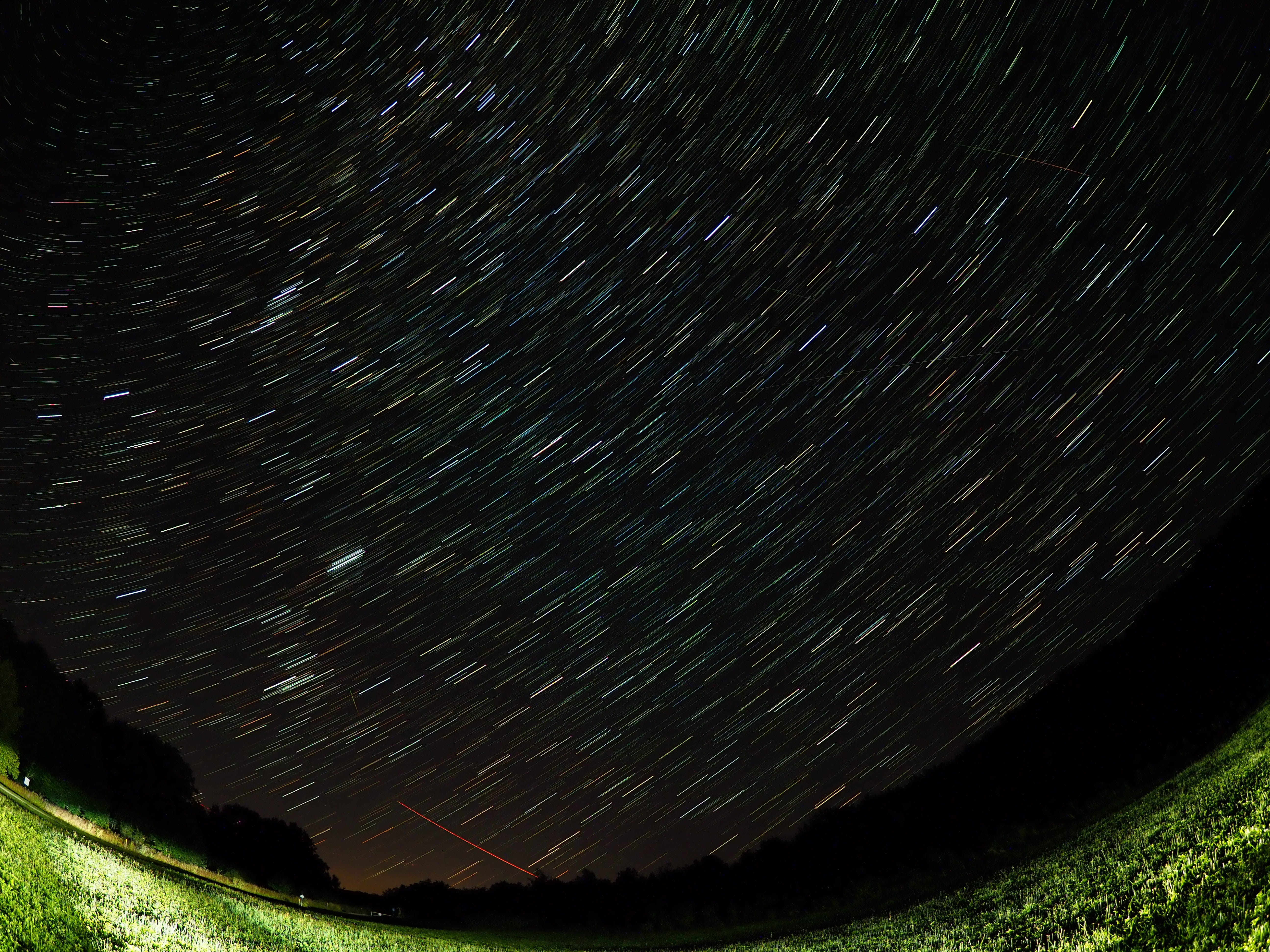 low angle view, tranquil scene, space, nature, majestic, beauty in nature, rotation of the earth, star trail, star, night sky, no people, scenics - nature, HD Wallpaper