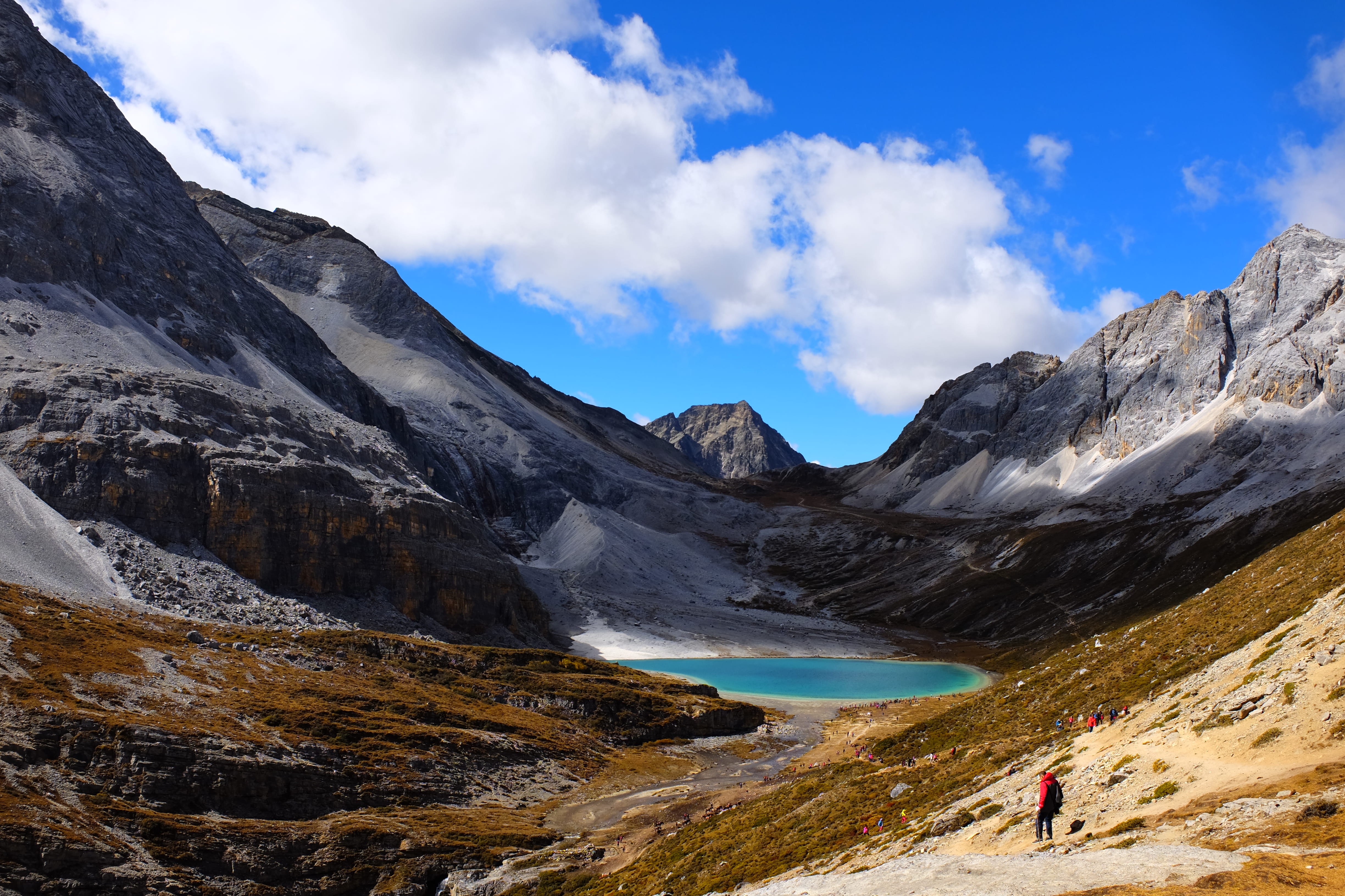 adventure, tranquil scene, unrecognizable person, lifestyles, outdoors, landscape, one person, environment, day, daocheng yading, beauty in nature, plateau, HD Wallpaper