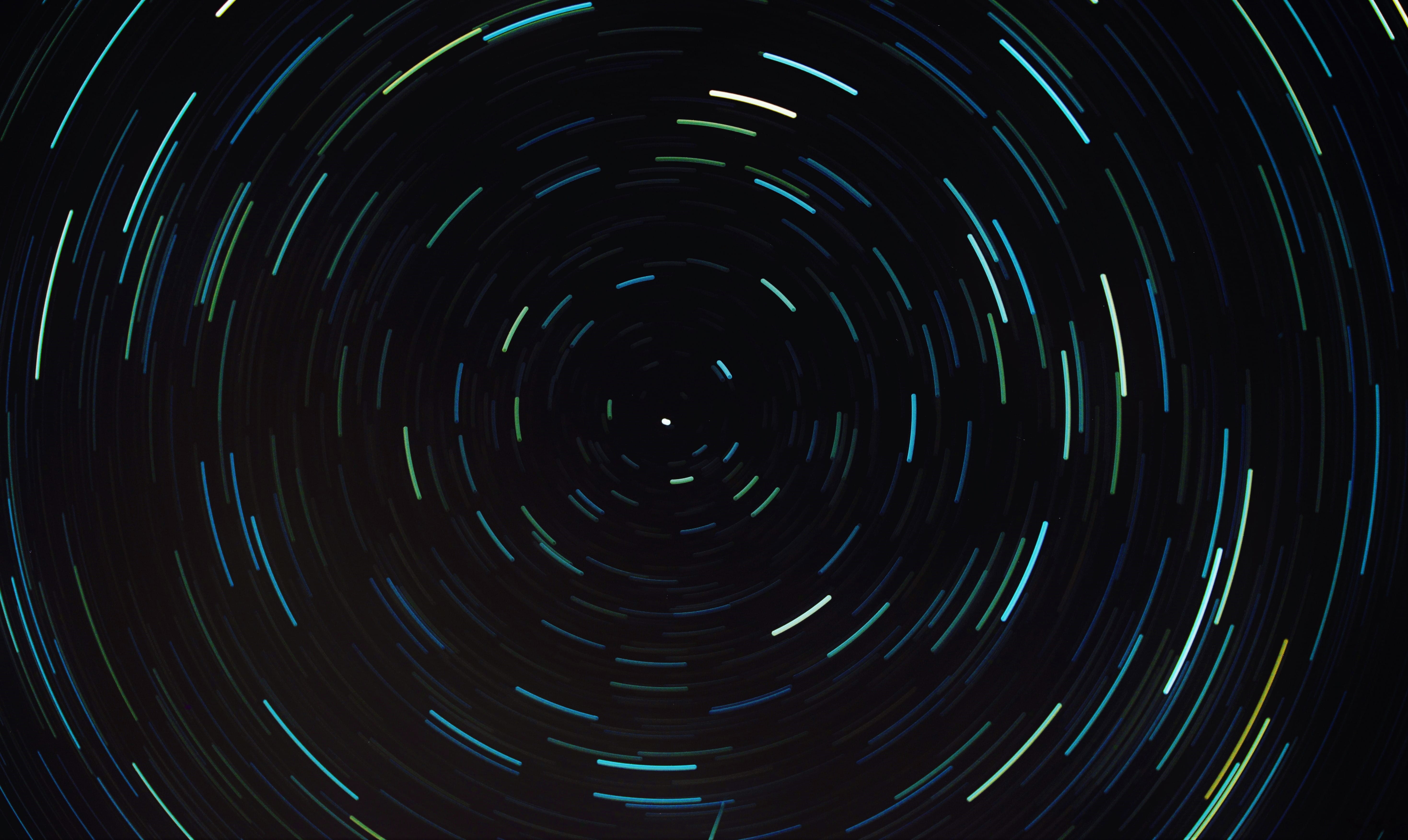 pattern, close-up, clean, camera - photographic equipment, concentric, black color, photography themes, star trail, geometric shape, indoors, shape, stars, HD Wallpaper