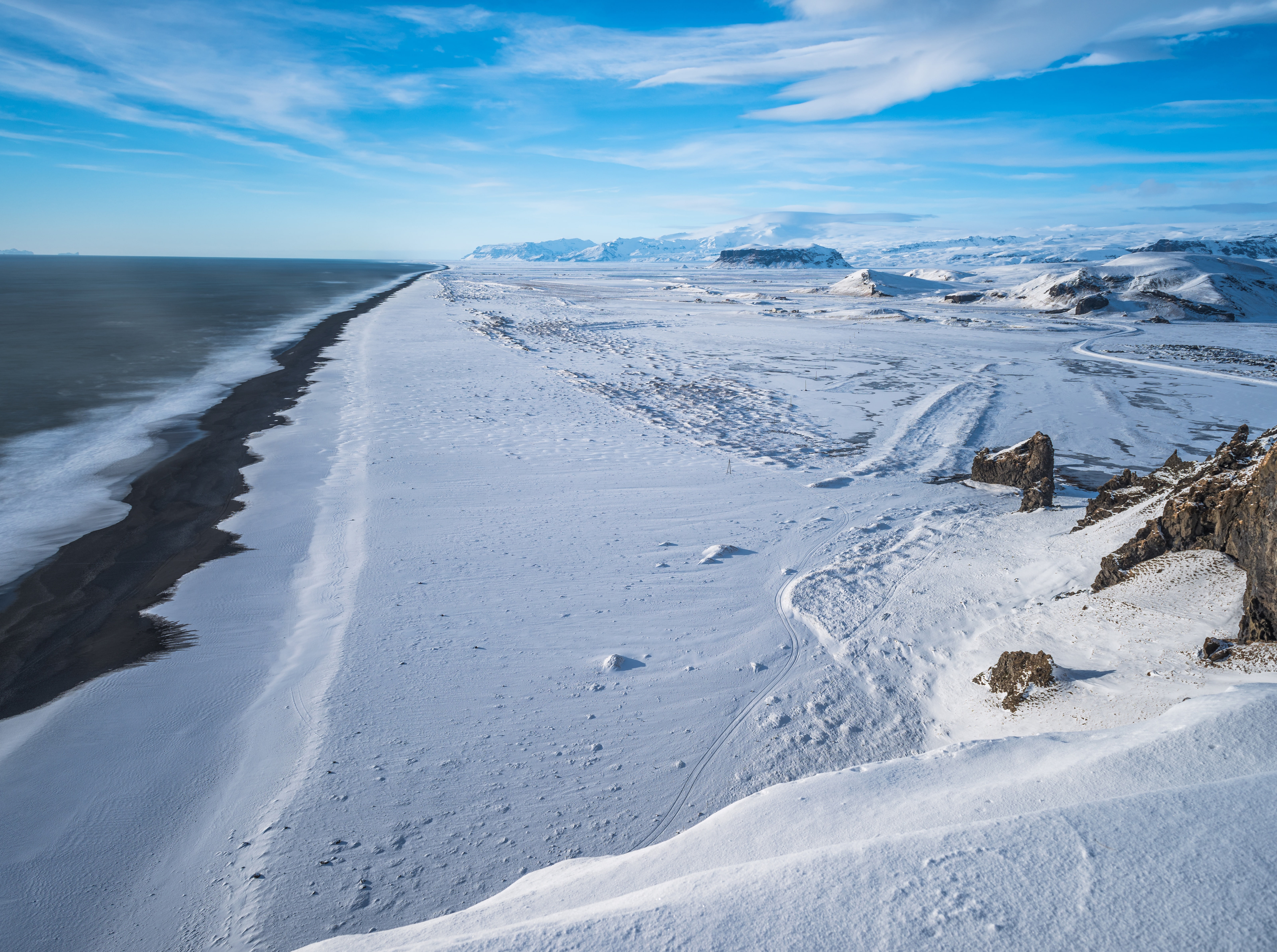 no people, blacksand, touristattraction, tranquility, Beach, Overlook, Trip, Europe, Coast, frozen, winter, non-urban scene, beauty in nature, traveltheworld, HD Wallpaper