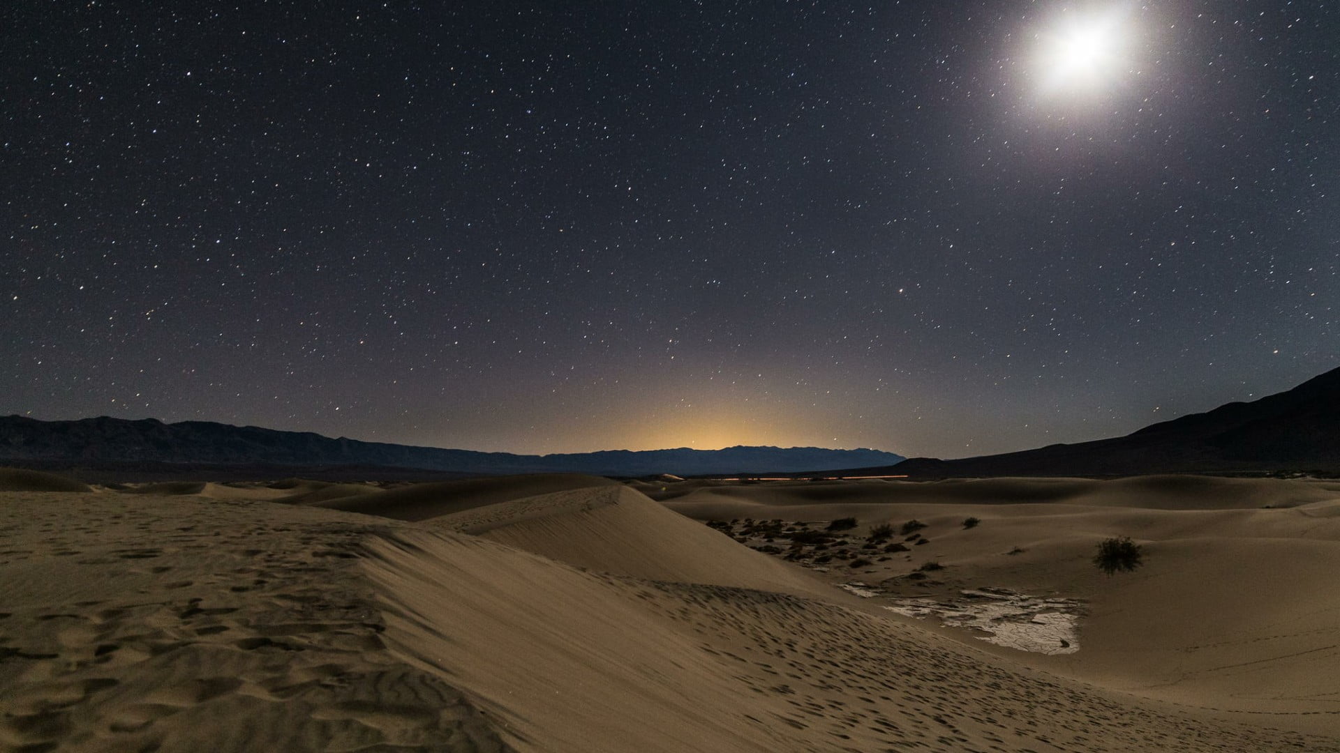 moonlight, climate, no people, desert, star, darkness, united states, tranquil scene, space, night, nature, star - space, sand dune, death valley national park, HD Wallpaper