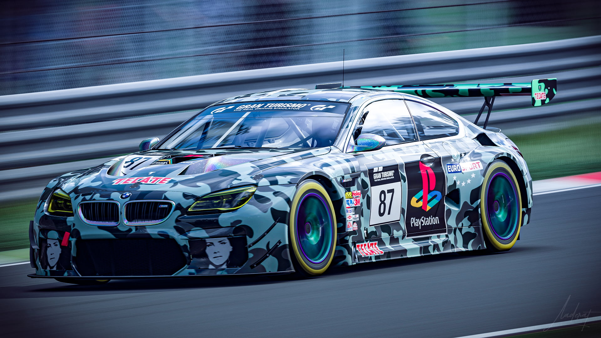 1080P, GT Sport, BMW, racing, racetrack, Gran Turismo Sport, PlayStation, BMW M6 GT3, HD Wallpaper