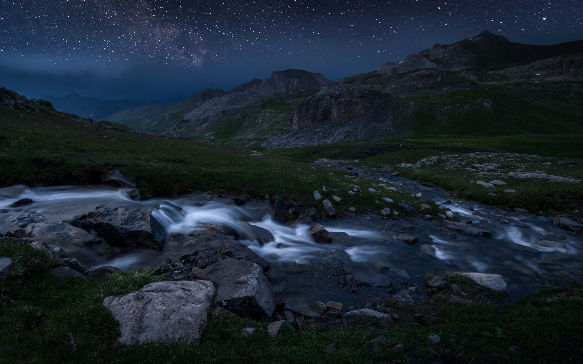 France, outdoors, tranquility, long exposure, water, scenics - nature, mountain, beauty in nature, stream - flowing water, mountains, national park, rock, HD Wallpaper