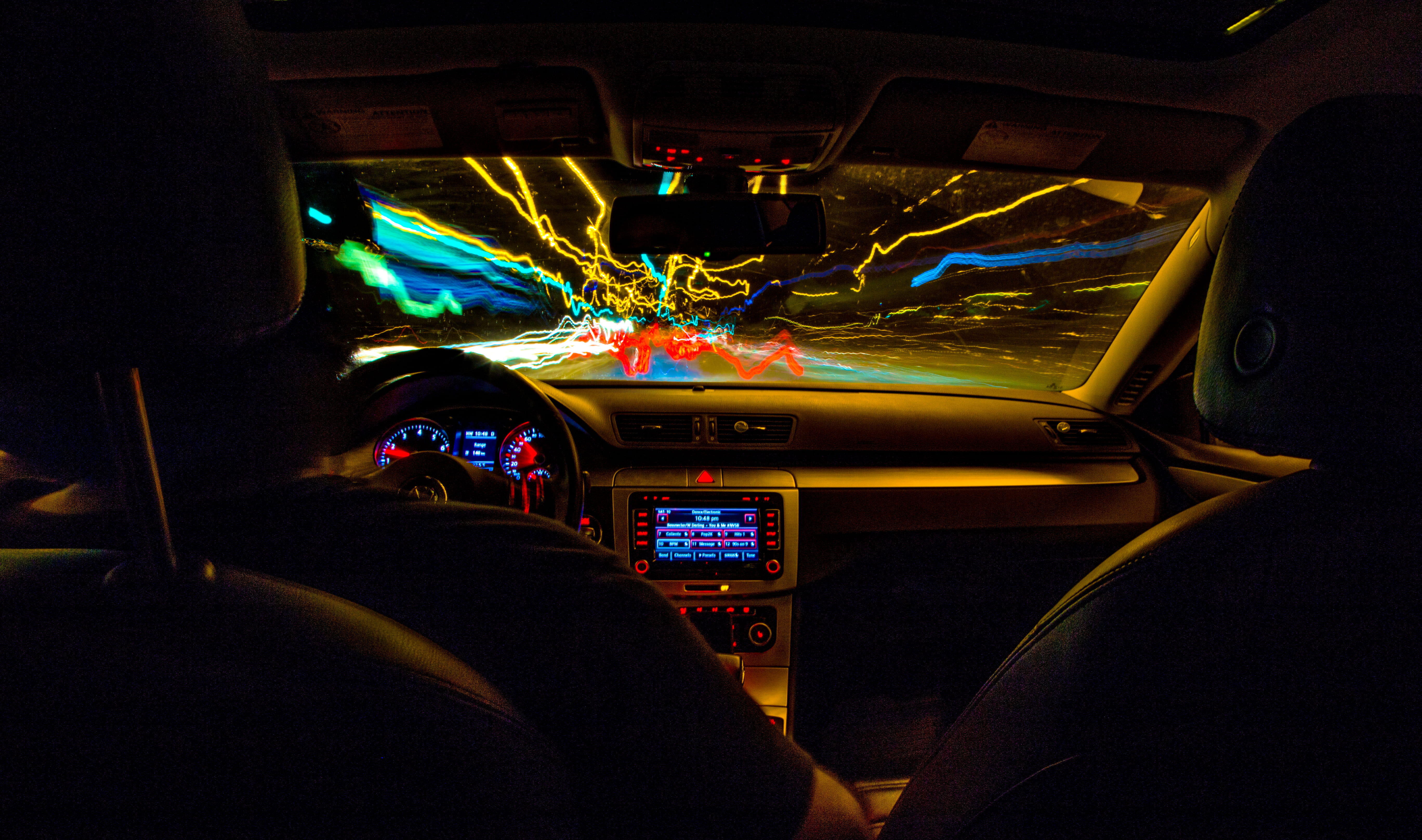 control panel, motor vehicle, aerospace industry, steering wheel, transportation, illuminated, dashboard, cockpit, vehicle interior, speed, control, lightpaint, HD Wallpaper