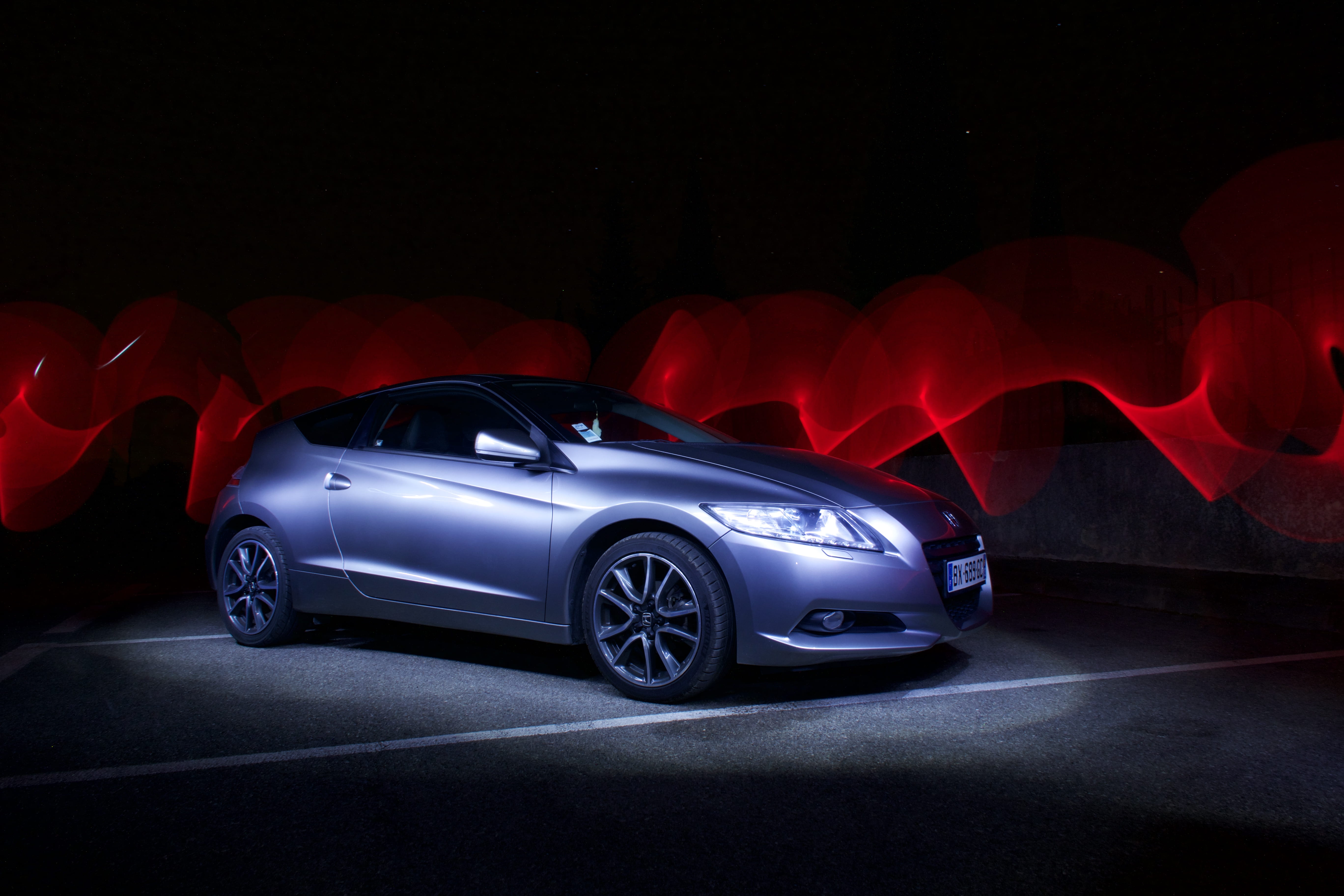 motor vehicle, design, blue, digital, gray, crz, sports car, lightpainting, copy space, muscular, muscled, honda, transportation, traffic accident, HD Wallpaper