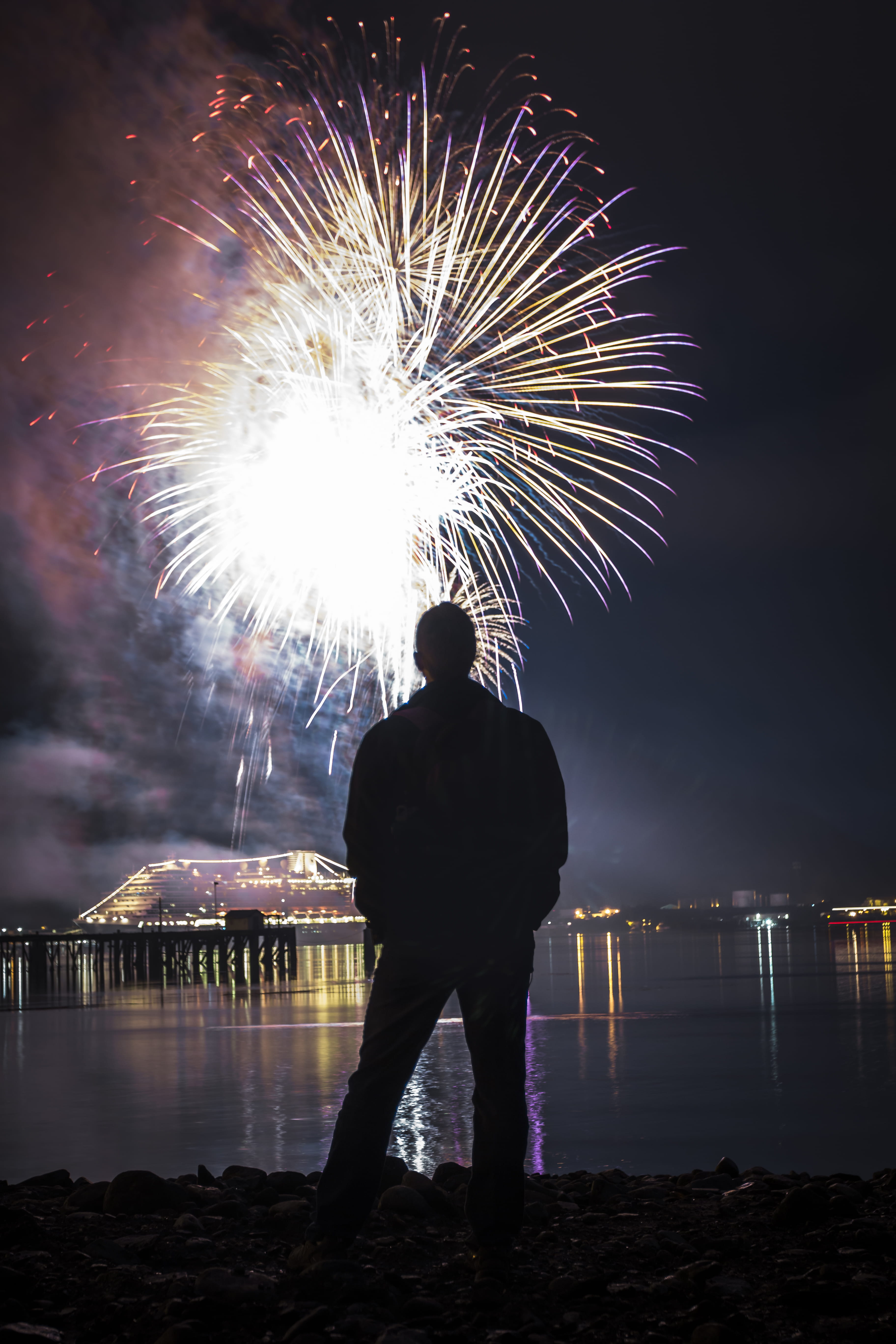 america, illuminated, person, nature, fire, celebration, fourth of july, uncle sam, motion, standing, looking, light, fireworks, juneau, independence, sparks, Phone HD Wallpaper