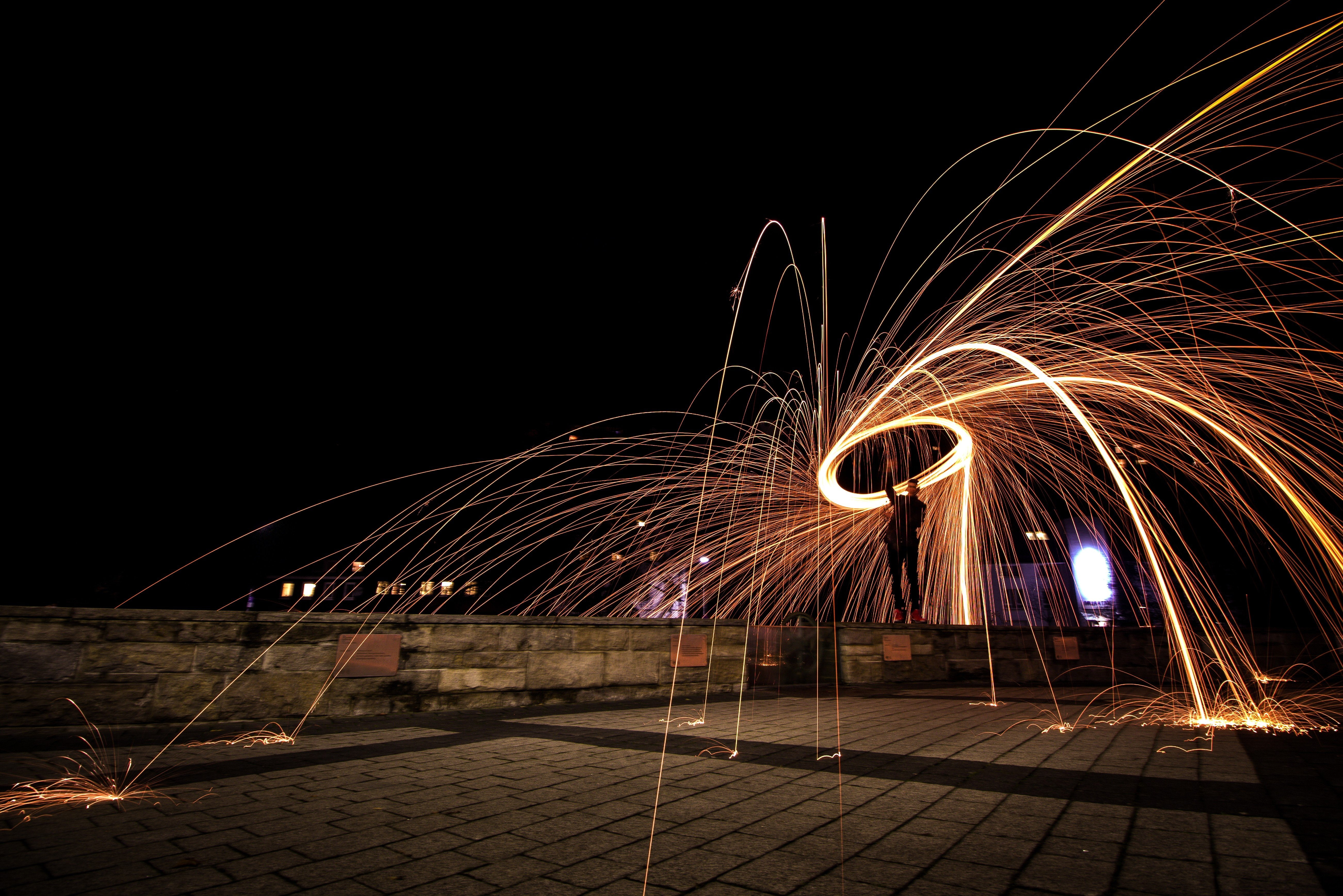Nikon, 5K, lightpaint, photography, Germany, Long Exposure, Steel wool, HD Wallpaper