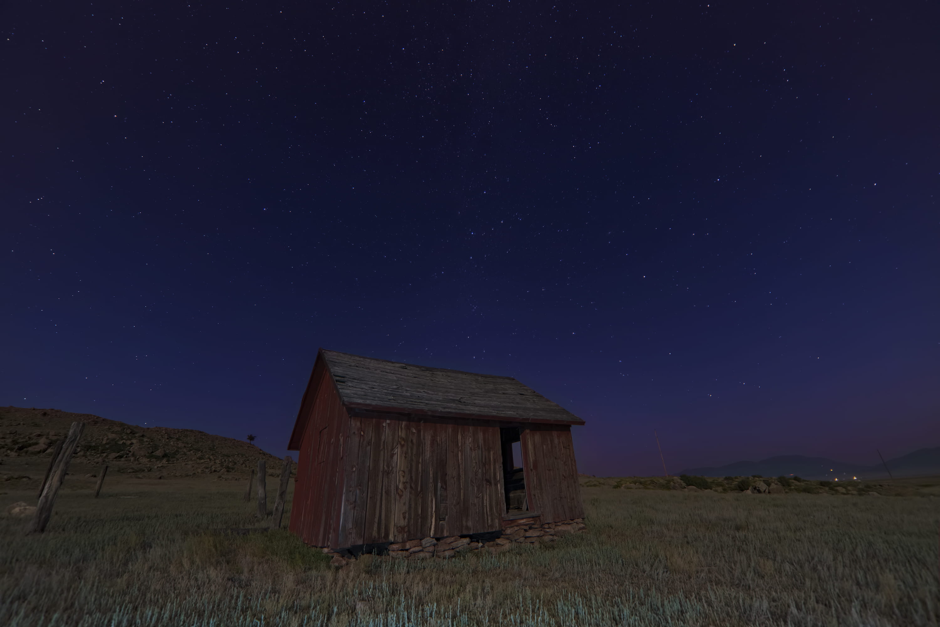scenics - nature, star - space, green, field, sky, rural Scene, house, architecture, abandoned, environment, night, farm, building exterior, wooden, land, HD Wallpaper
