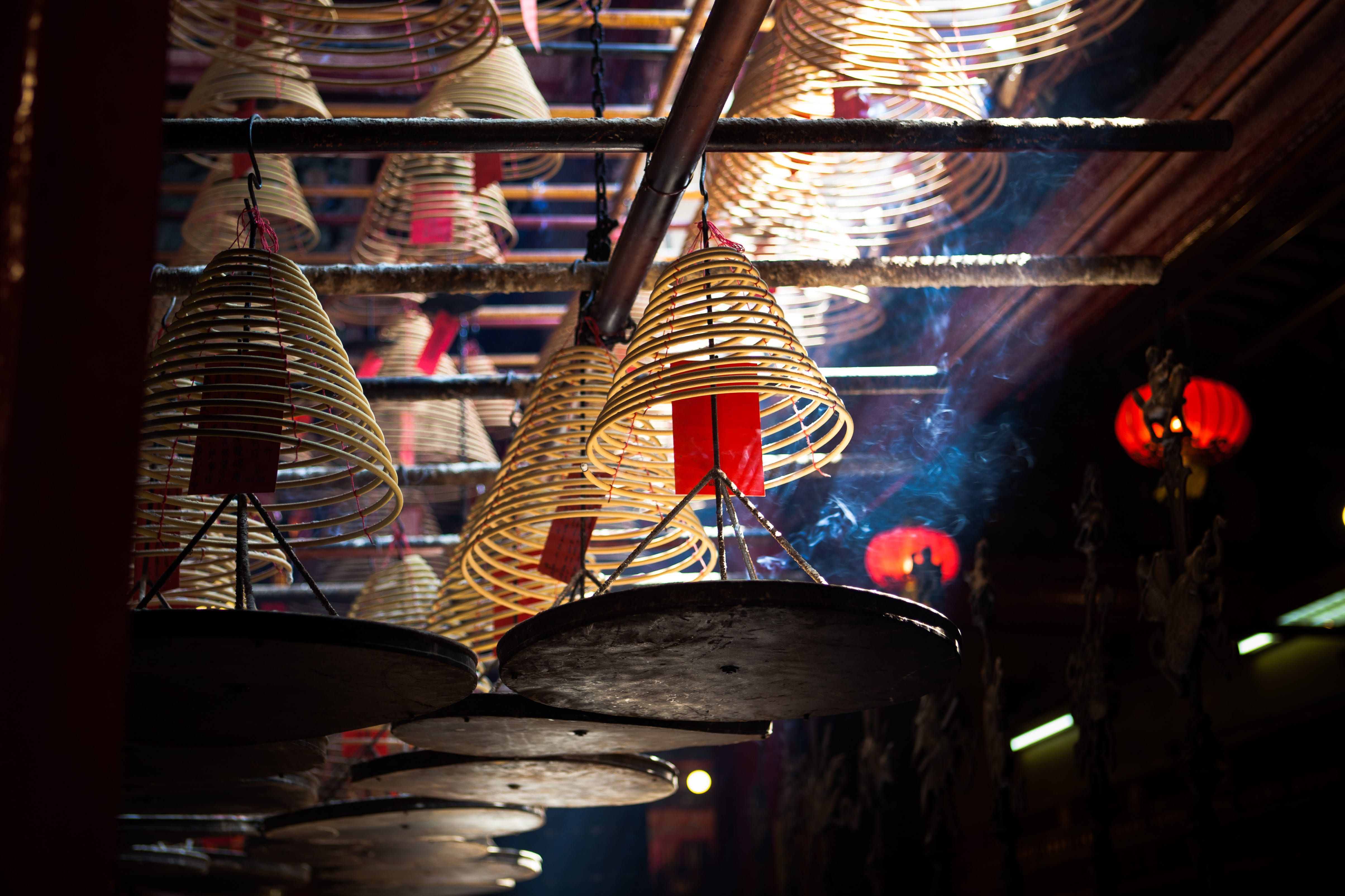 cultures, ceiling, pendant, illuminated, gray, lighting equipment, photography, temple - Building, day, spirituality, place of worship, decors, china, rattan, HD Wallpaper