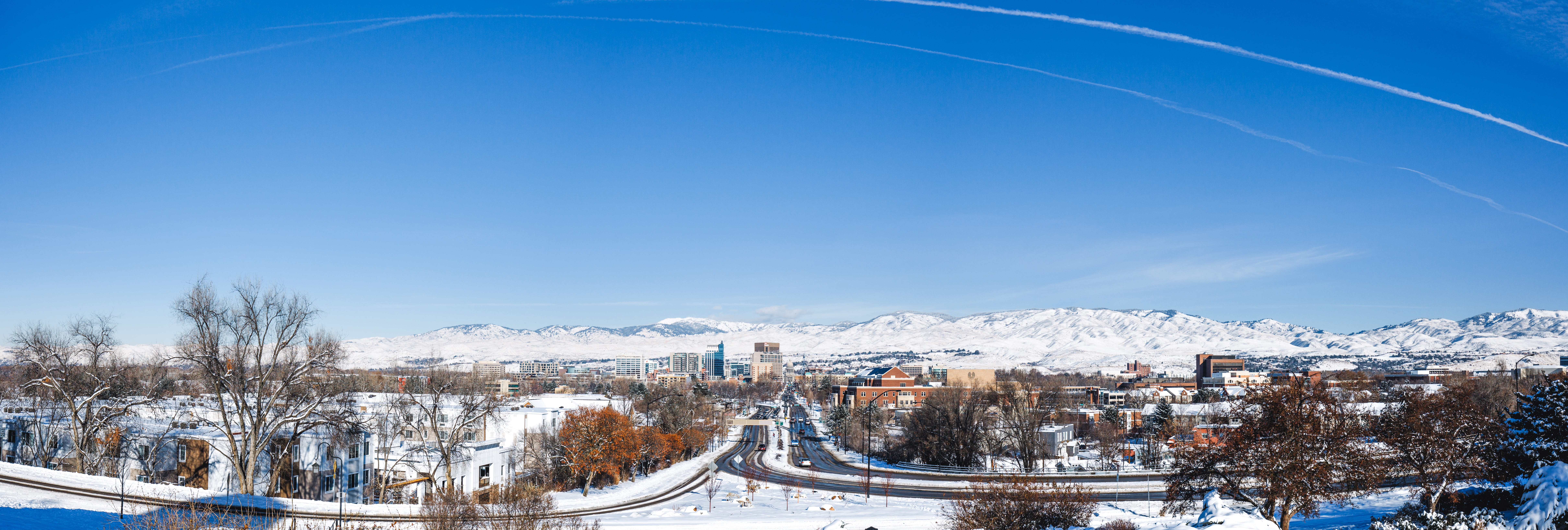 winter, blue, snow, transportation, beauty in nature, sky, travel, landscape, environment, beautiful, cold temperature, northwest, architecture, snowcapped mountain, HD Wallpaper