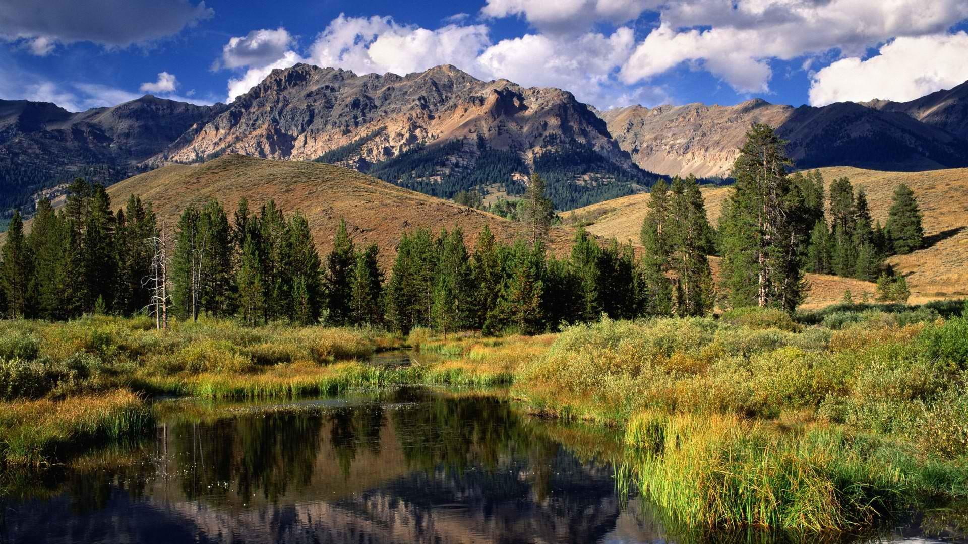 desktop, lakes, 1080P, mountains, boulder, background, idaho, HD Wallpaper