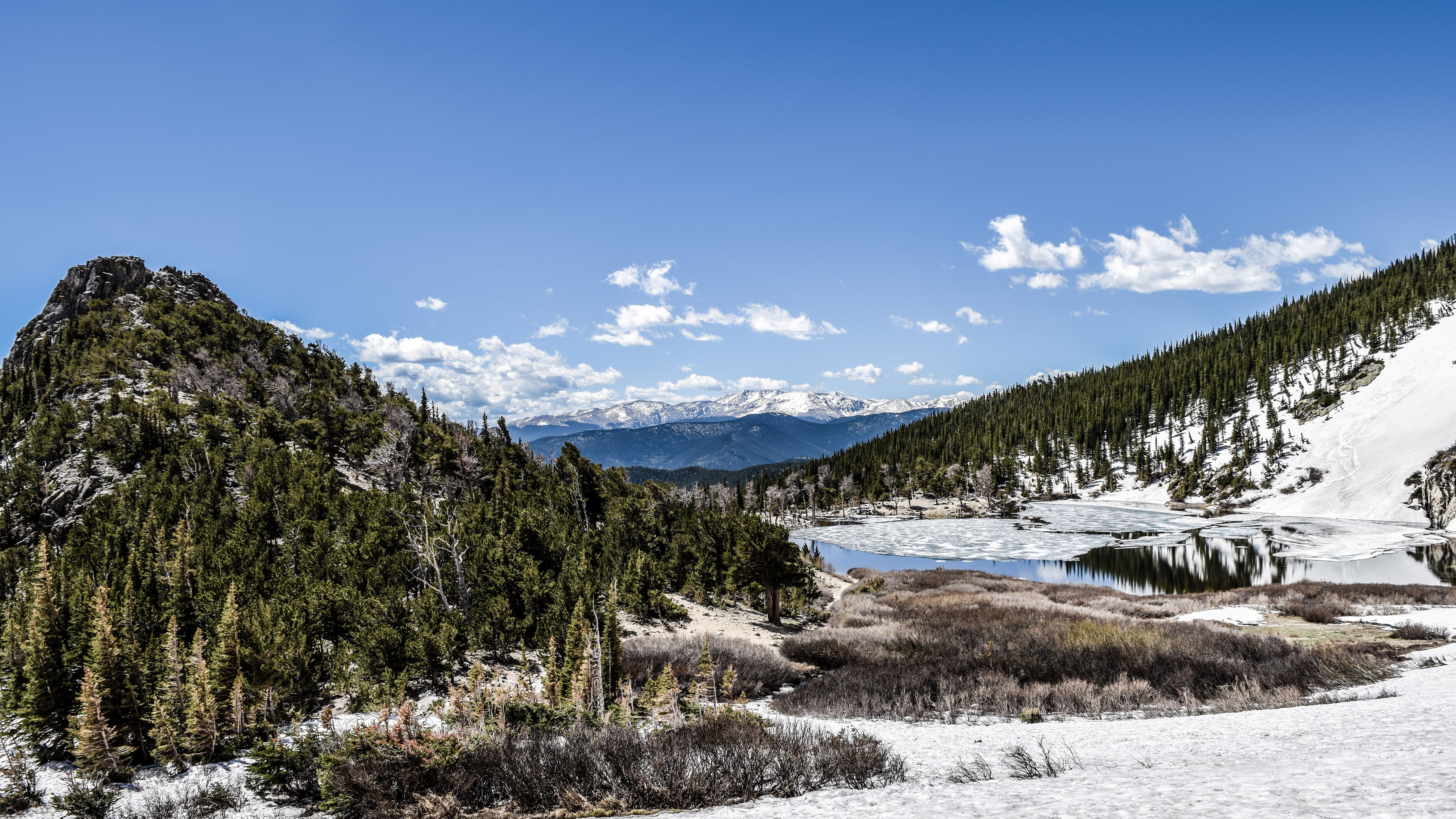 nature, pine woodland, outdoors, landscapes, sky, scenics, winter, forest, blue, snowcapped mountain, Idaho Springs, scenics - nature, beauty In Nature, HD Wallpaper