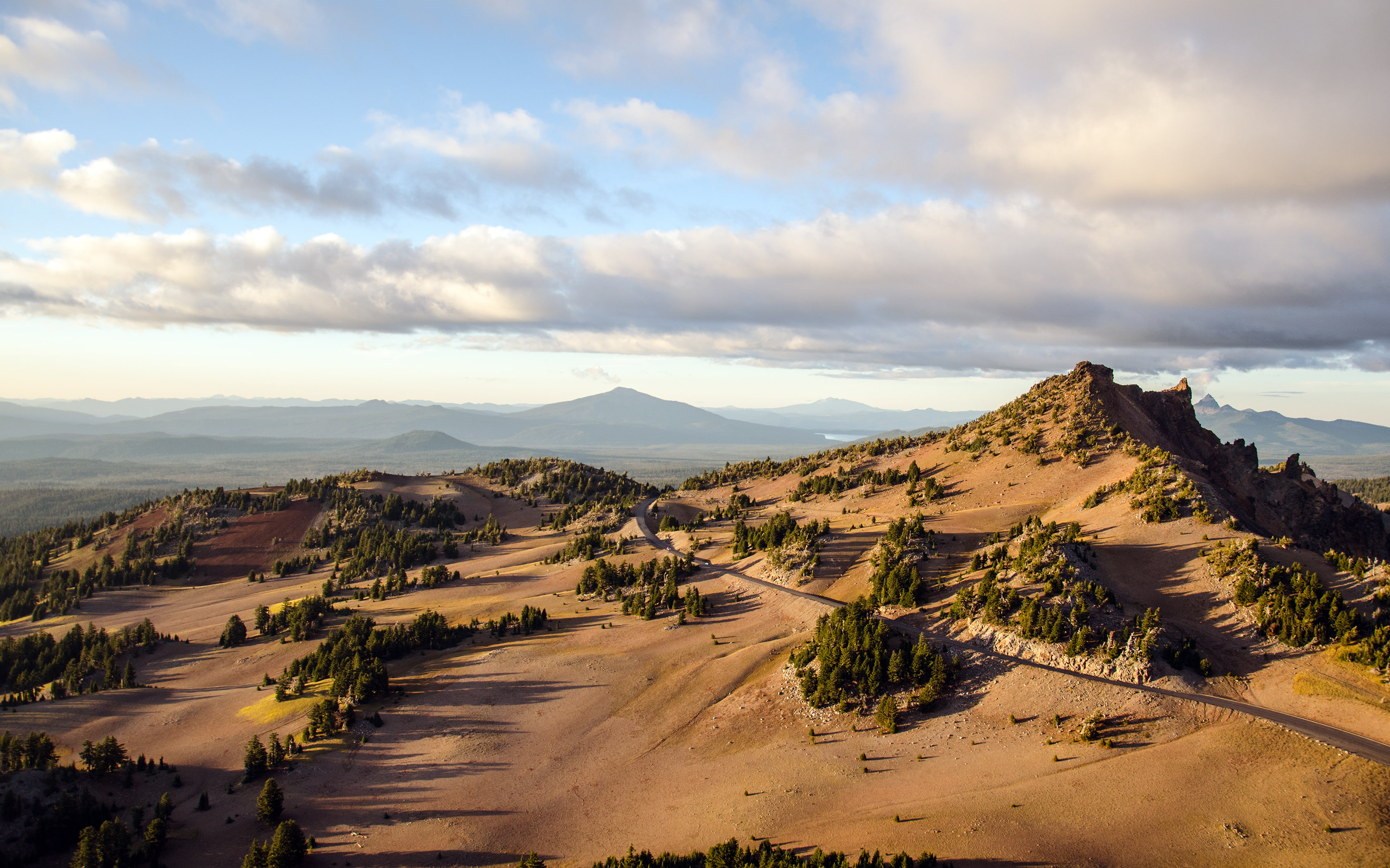 mountains, 2K, nature, Crater Lake, road, desert, Oregon, HD Wallpaper