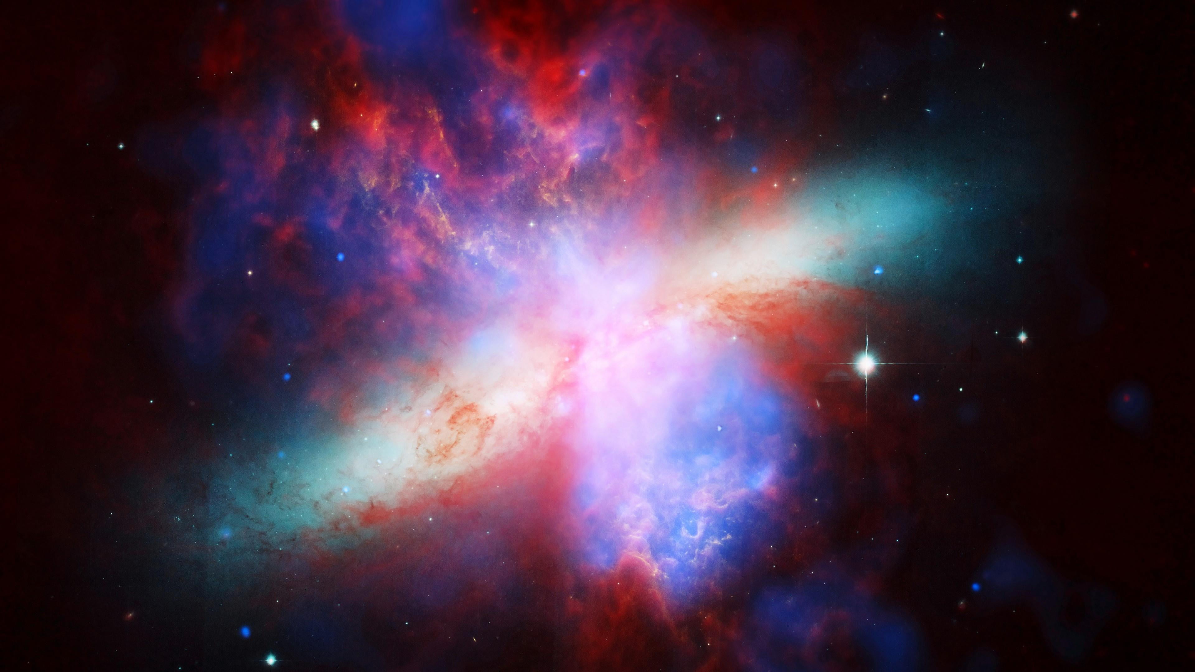 ursa major, illuminated, star, cigar galaxy, nature, space exploration, multi colored, mystery, red, 4K, space, outdoors, m82, exploration, galaxy, night, HD Wallpaper