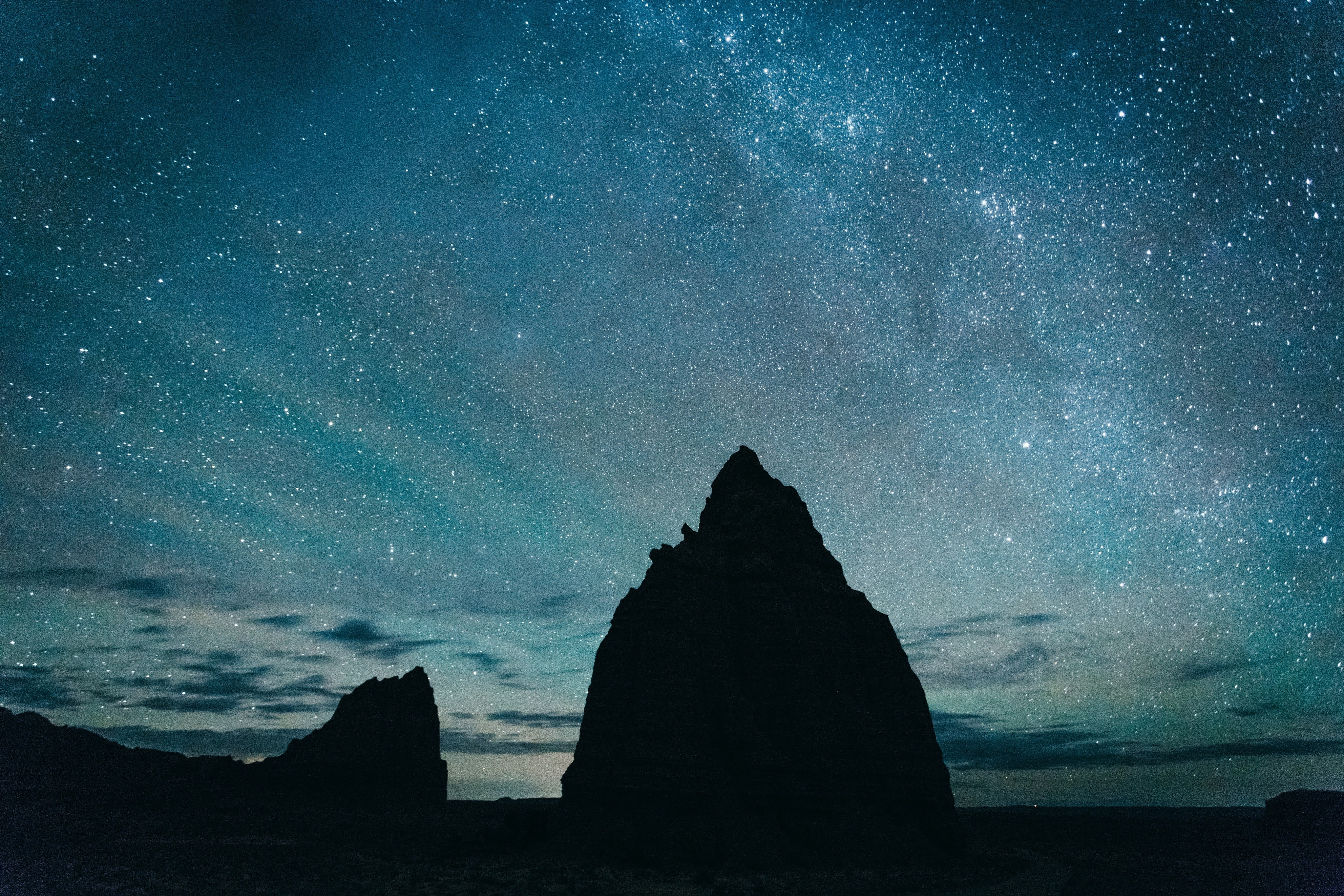 nature, constellations, night sky, mountains, 4K, HD Wallpaper