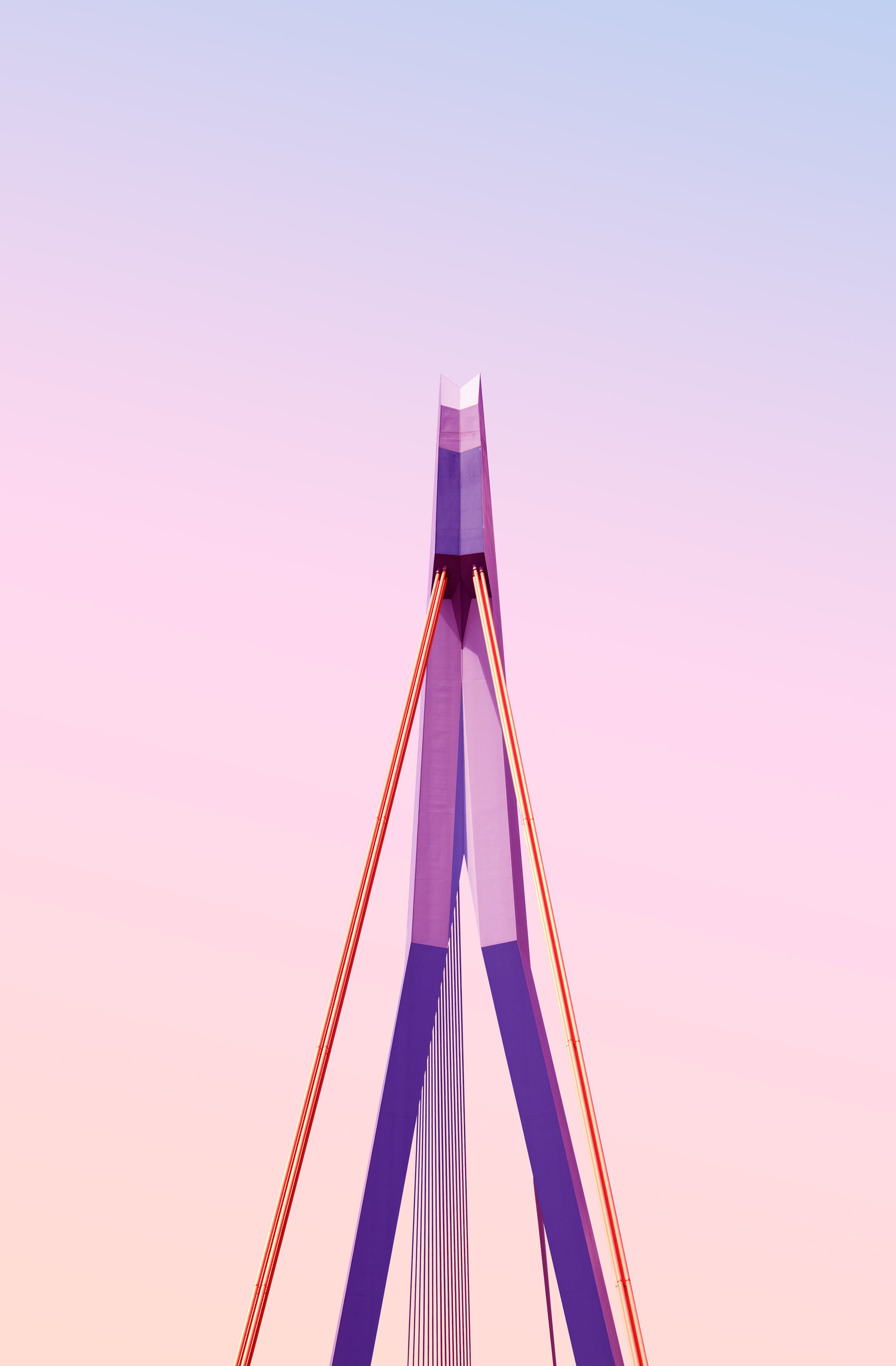 no people, gradient, orange, architecture, triangle, outdoors, city, sharp, architectureporn, studio shot, red, erasmusbrug, metal, close-up, building, Phone HD Wallpaper